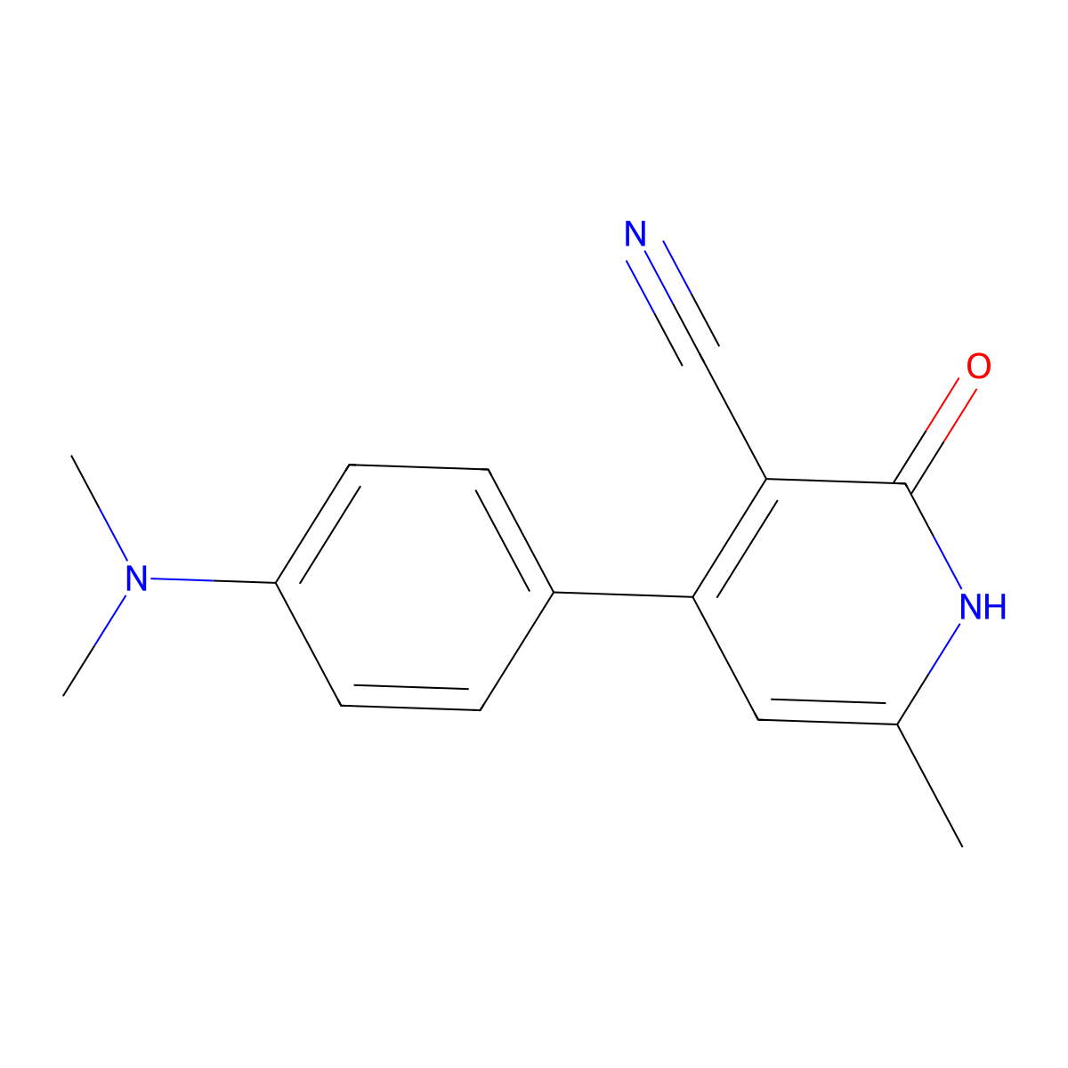 4-[4-(Dimethylamino)phenyl]-6-methyl-2-oxo-1,2-dihydropyridine-3-carbonitrile molecular structure, CAS 799839-93-3