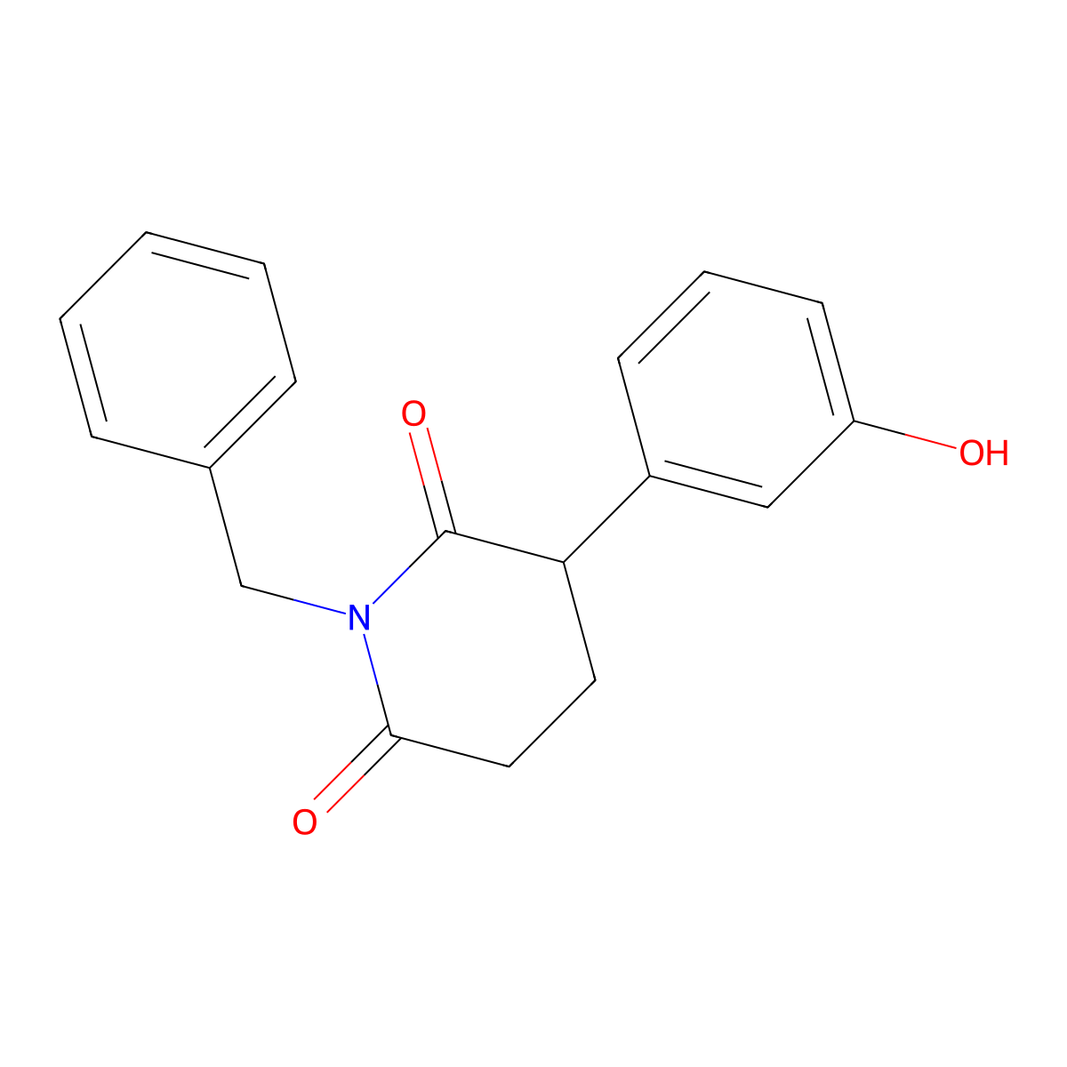 1-Benzyl-3-(3-hydroxyphenyl)piperidine-2,6-dione molecular structure, CAS 79987-78-3