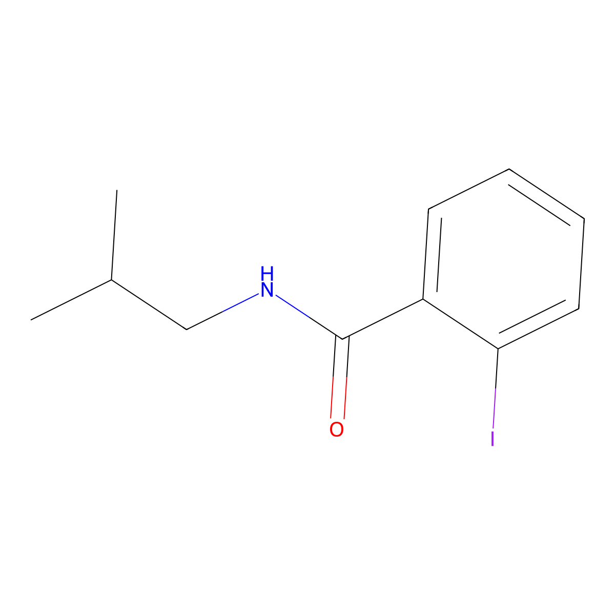 2-iodo-N-(2-methylpropyl)benzamide molecular structure, CAS 79988-47-9
