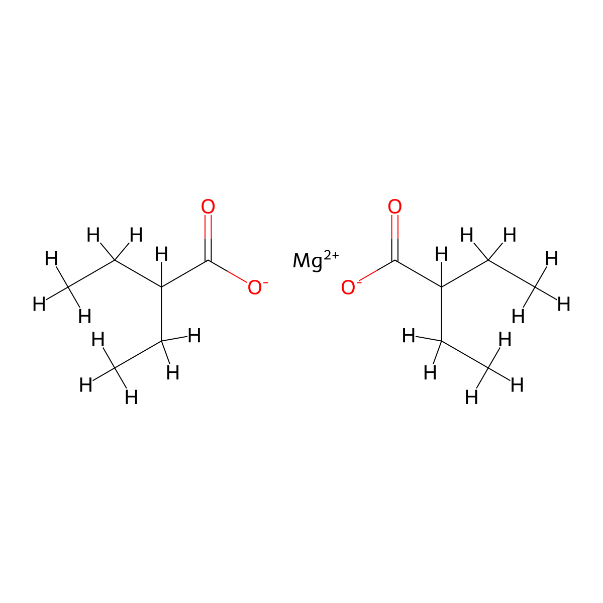 Magnesium bis(2-ethylbutanoate) molecular structure, CAS 79992-76-0