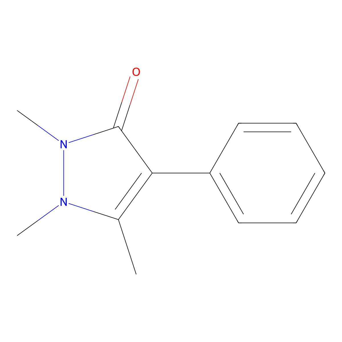 1,2,5-Trimethyl-4-phenyl-1,2-dihydro-3H-pyrazol-3-one molecular structure, CAS 79994-65-3