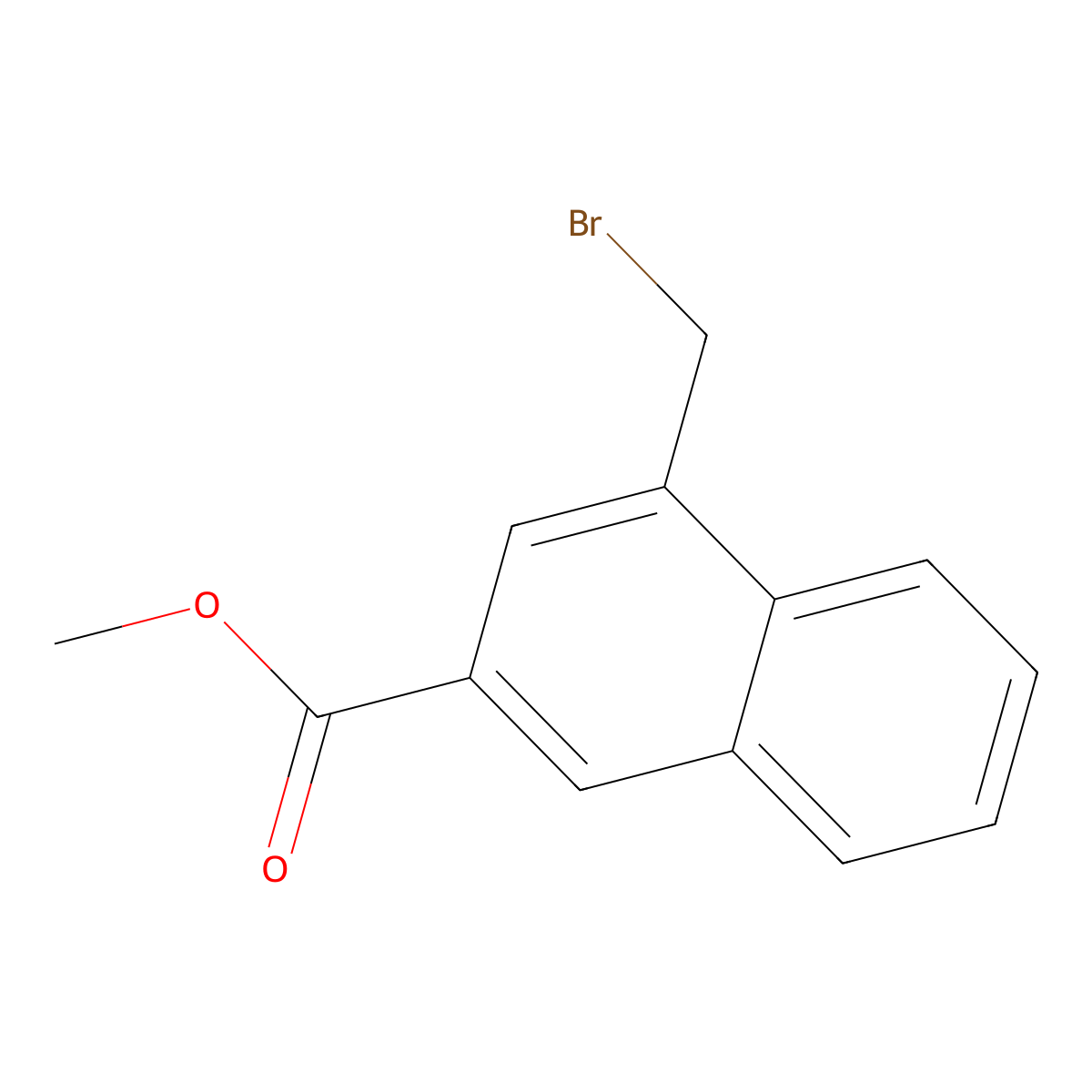Methyl 4-(bromomethyl)-2-naphthalenecarboxylate molecular structure, CAS 79997-05-0