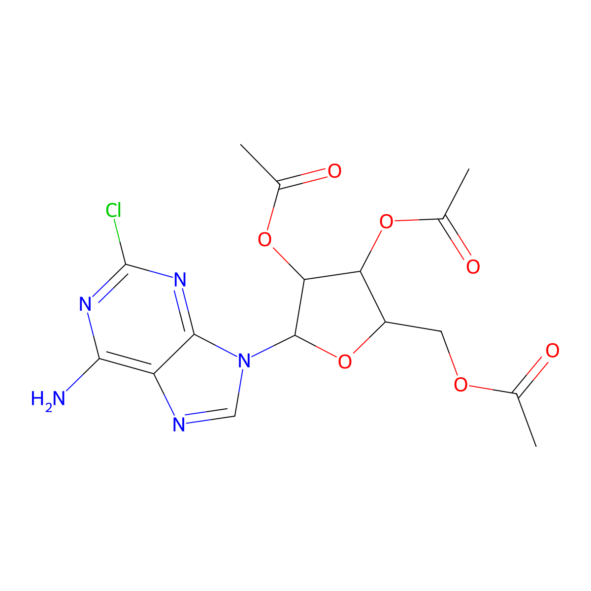 [3,4-Diacetyloxy-5-(6-amino-2-chloropurin-9-yl)oxolan-2-yl]methyl acetate molecular structure, CAS 79999-39-6