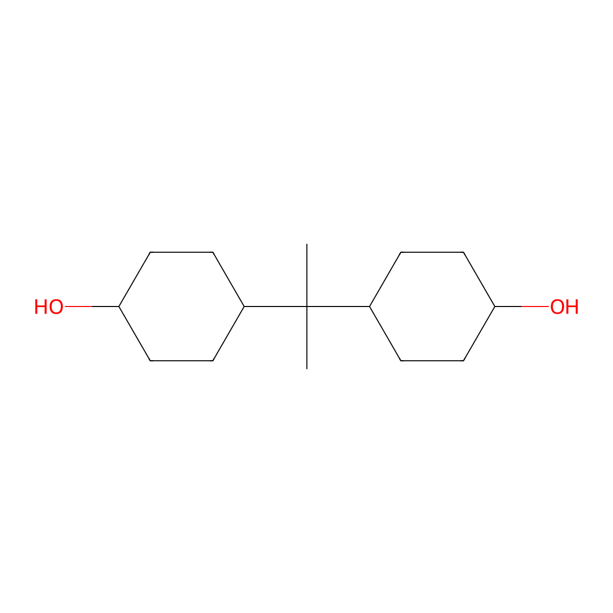 Hydrogenated bisphenol a molecular structure, CAS 80-04-6