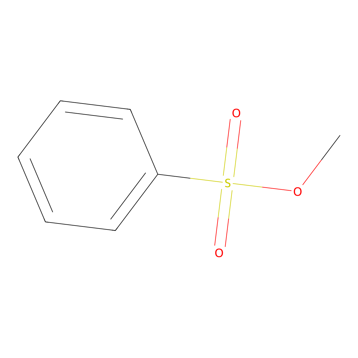 Methyl benzenesulfonate molecular structure, CAS 80-18-2