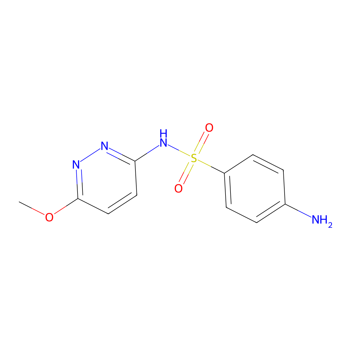 Sulfamethoxypyridazine molecular structure, CAS 80-35-3