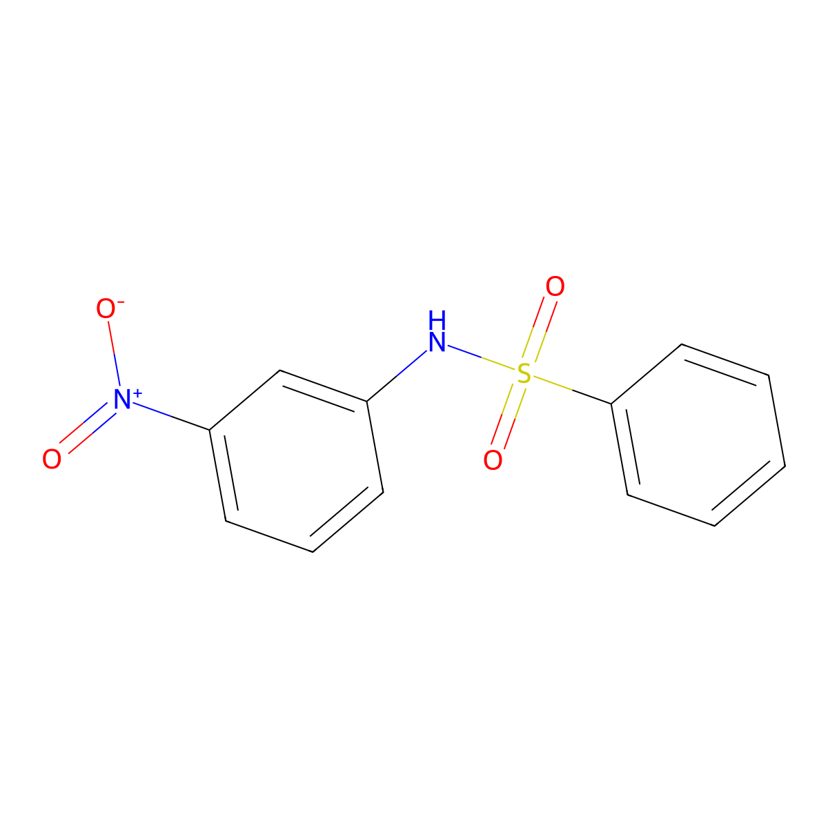 N-(3-Nitrophenyl)benzenesulfonamide molecular structure, CAS 80-37-5