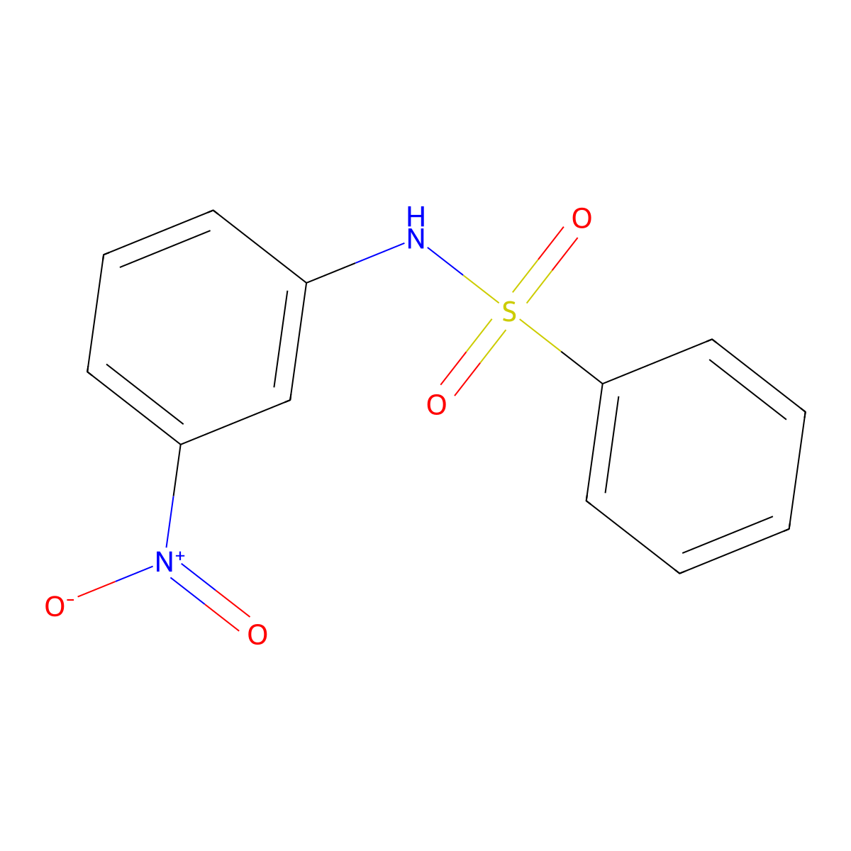 N-(3-Nitrophenyl)benzenesulfonamide molecular structure, CAS 80-37-5