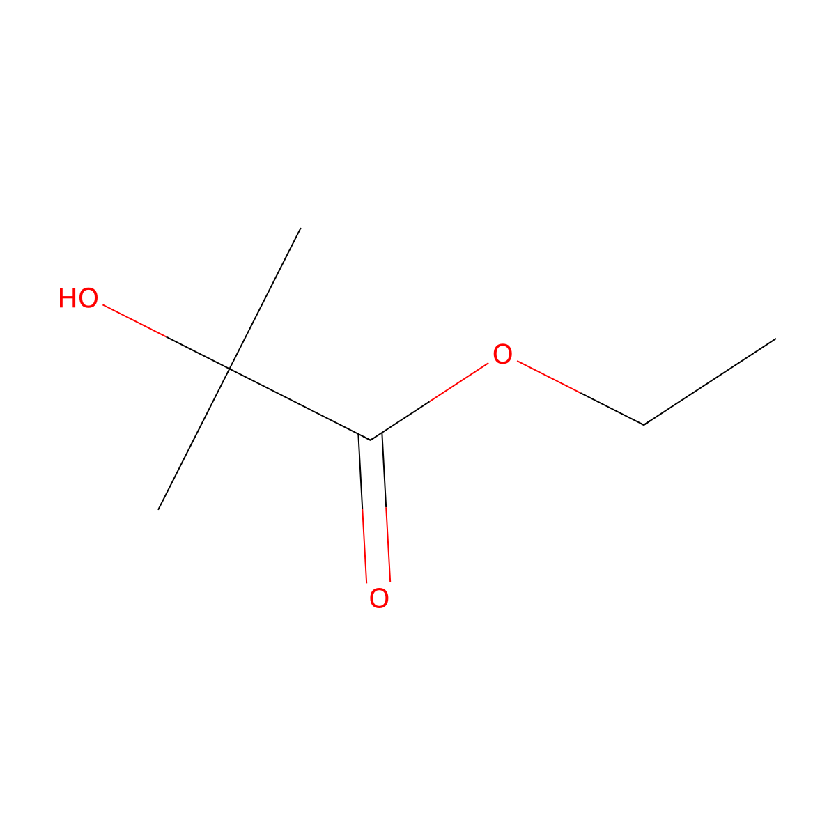 Ethyl 2-hydroxyisobutyrate molecular structure, CAS 80-55-7
