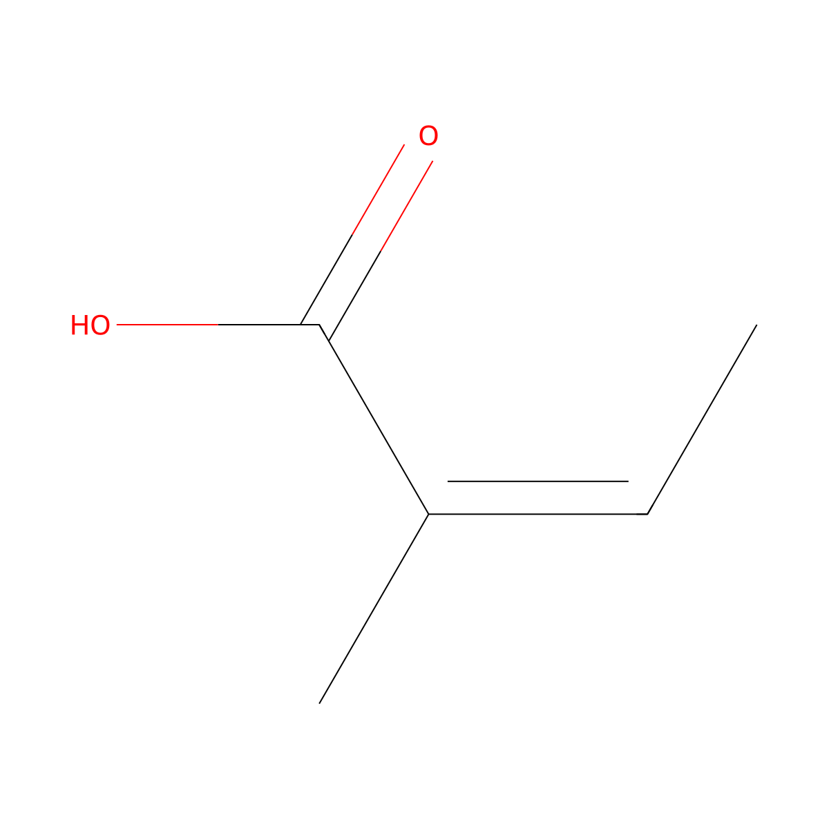 Tiglic acid molecular structure, CAS 80-59-1