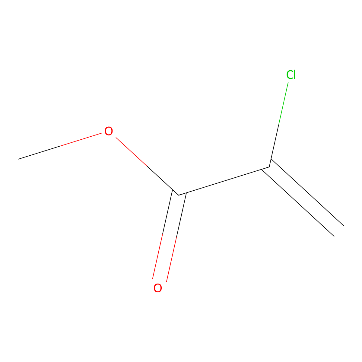 Methyl 2-chloroacrylate molecular structure, CAS 80-63-7