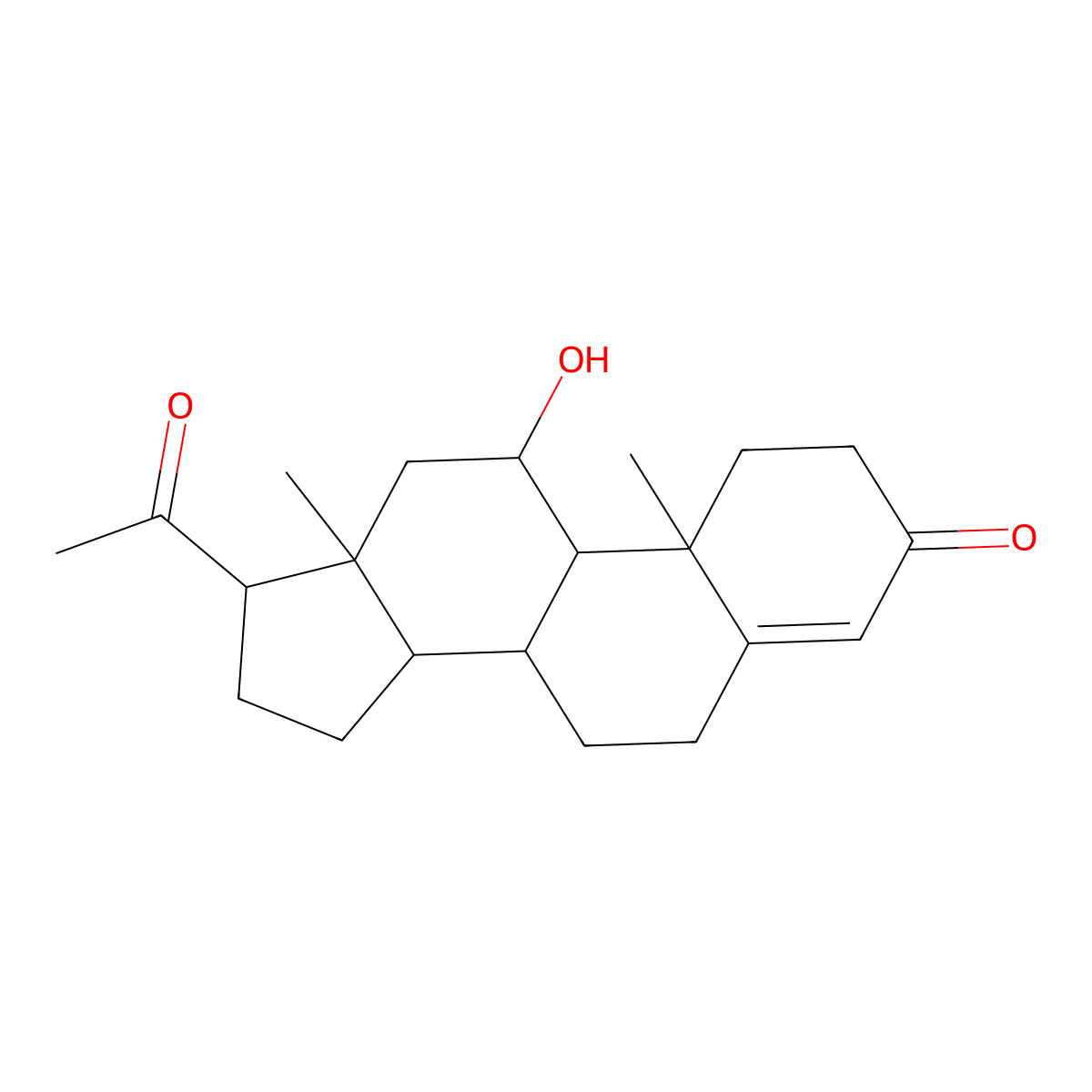 11alpha-Hydroxyprogesterone molecular structure, CAS 80-75-1
