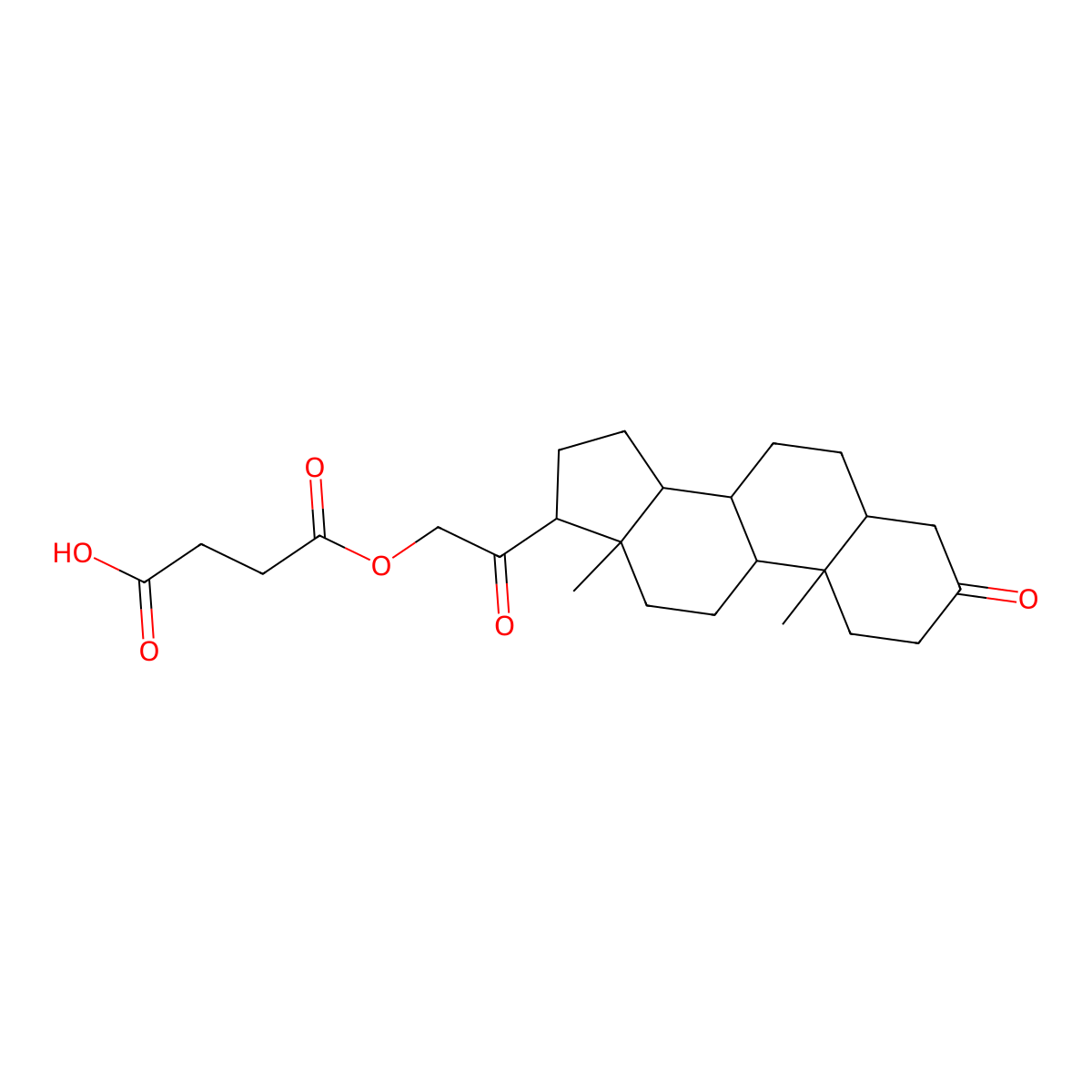 Hydroxydione hydrogen succinate molecular structure, CAS 80-96-6