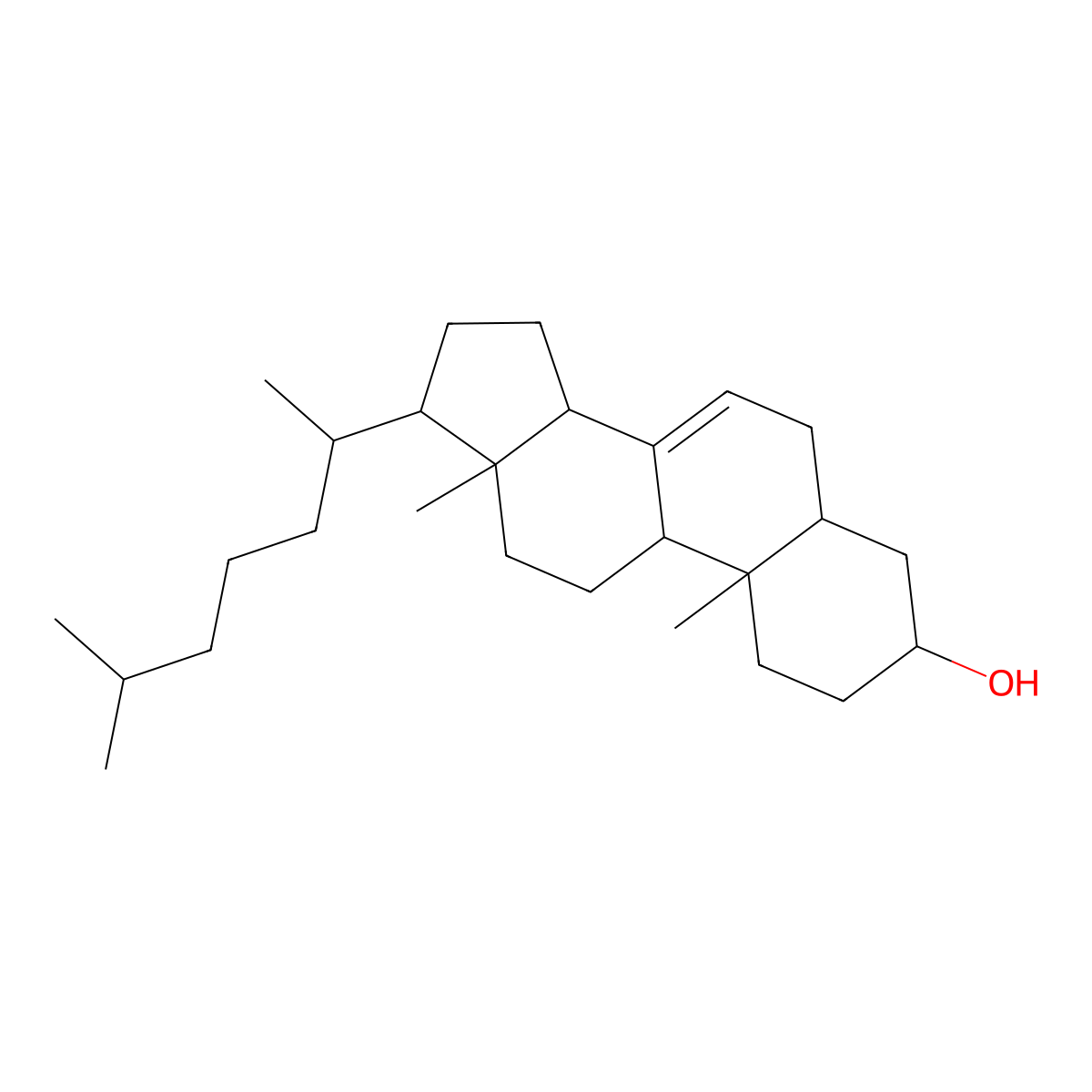 Lathosterol molecular structure, CAS 80-99-9