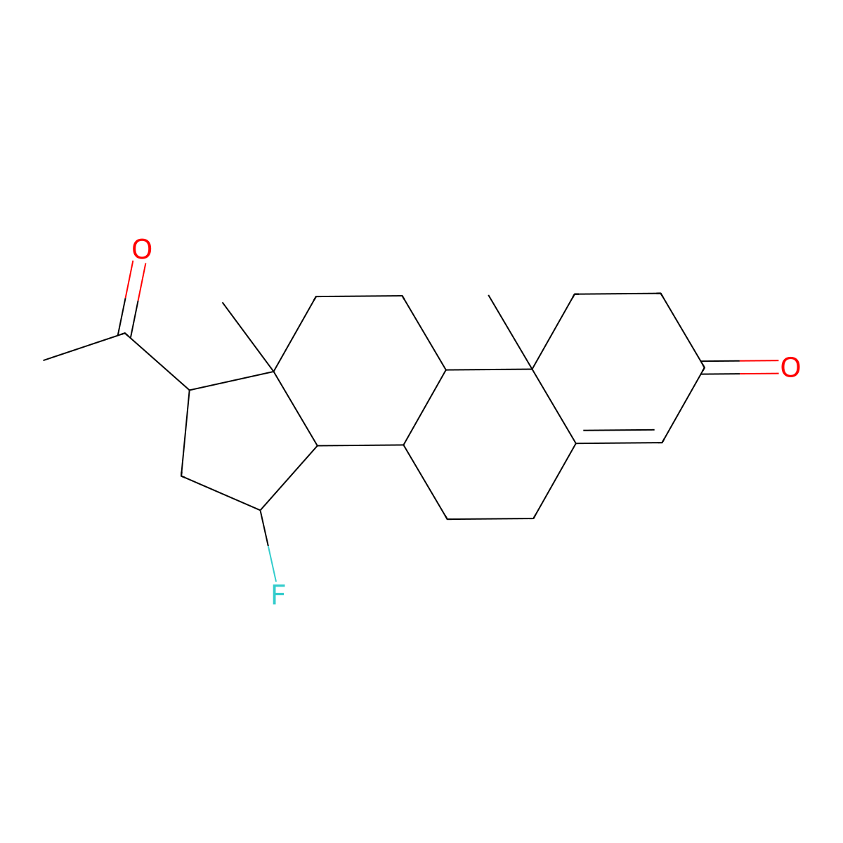 15-Fluoropregn-4-ene-3,20-dione molecular structure, CAS 800-00-0