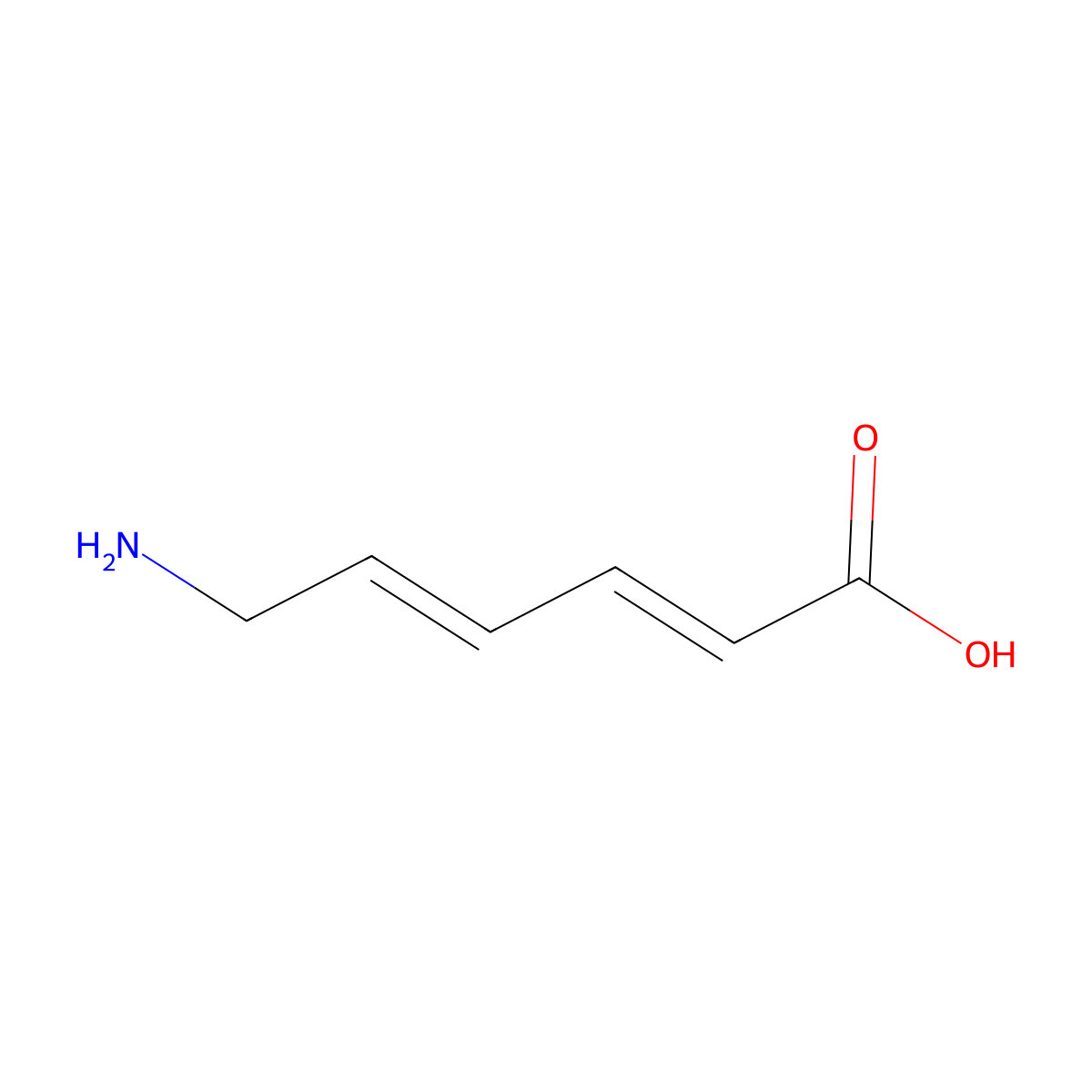 6-Aminohexa-2,4-dienoic acid molecular structure, CAS 80004-69-9