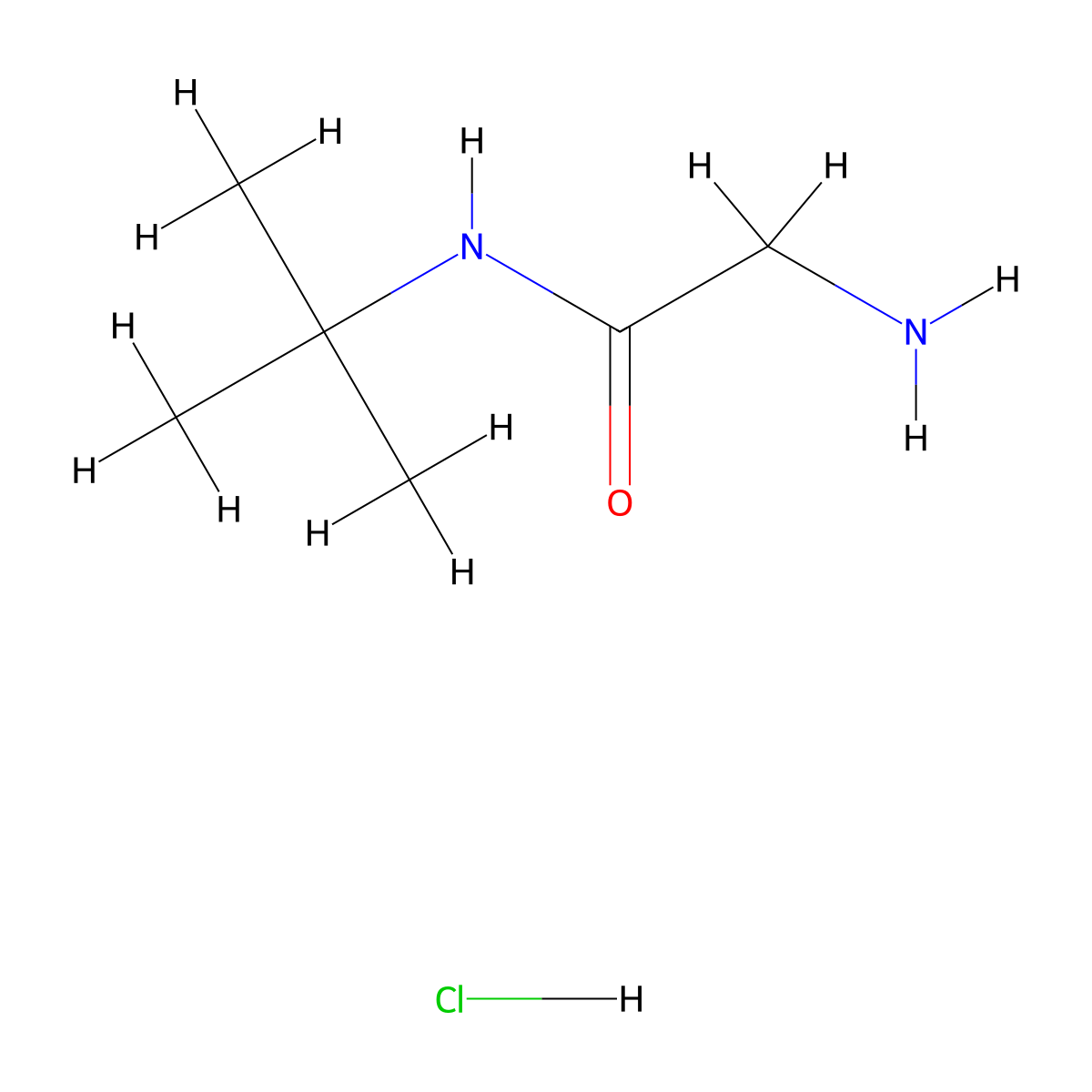 2-amino-N-(tert-butyl)acetamide hydrochloride molecular structure, CAS 80008-05-5