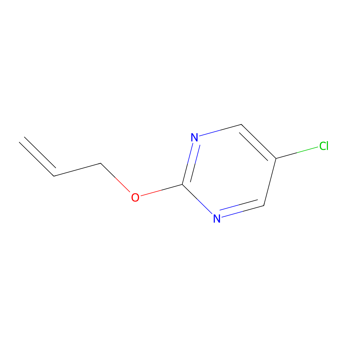 Pyrimidine, 5-chloro-2-(2-propen-1-yloxy)- molecular structure, CAS 80016-42-8