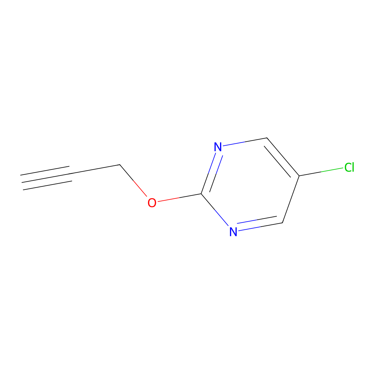Pyrimidine, 5-chloro-2-(2-propyn-1-yloxy)- molecular structure, CAS 80016-43-9