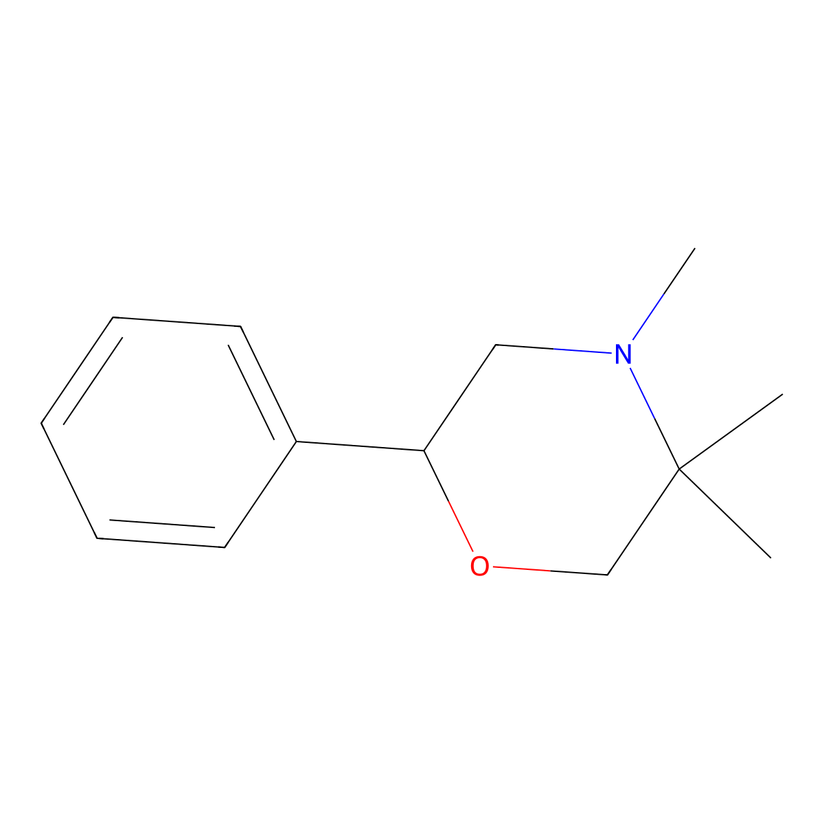 4,5,5-Trimethyl-2-phenylmorpholine molecular structure, CAS 80020-34-4