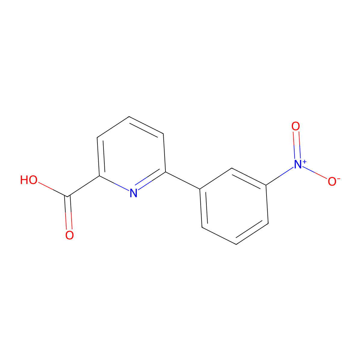 6-(3-Nitrophenyl)picolinic acid molecular structure, CAS 80021-34-7
