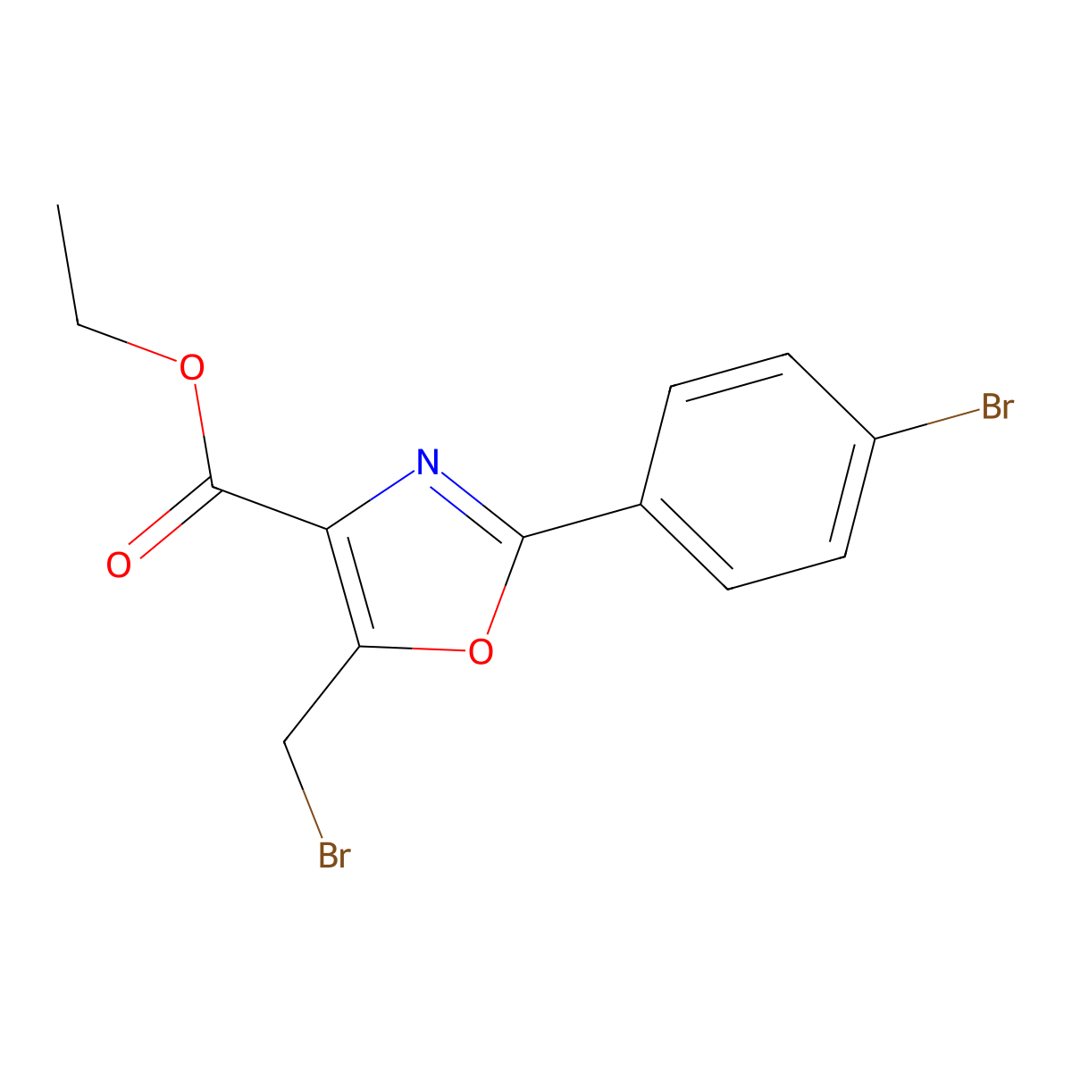 Ethyl 5-(bromomethyl)-2-(4-bromophenyl)oxazole-4-carboxylate molecular structure, CAS 80022-52-2