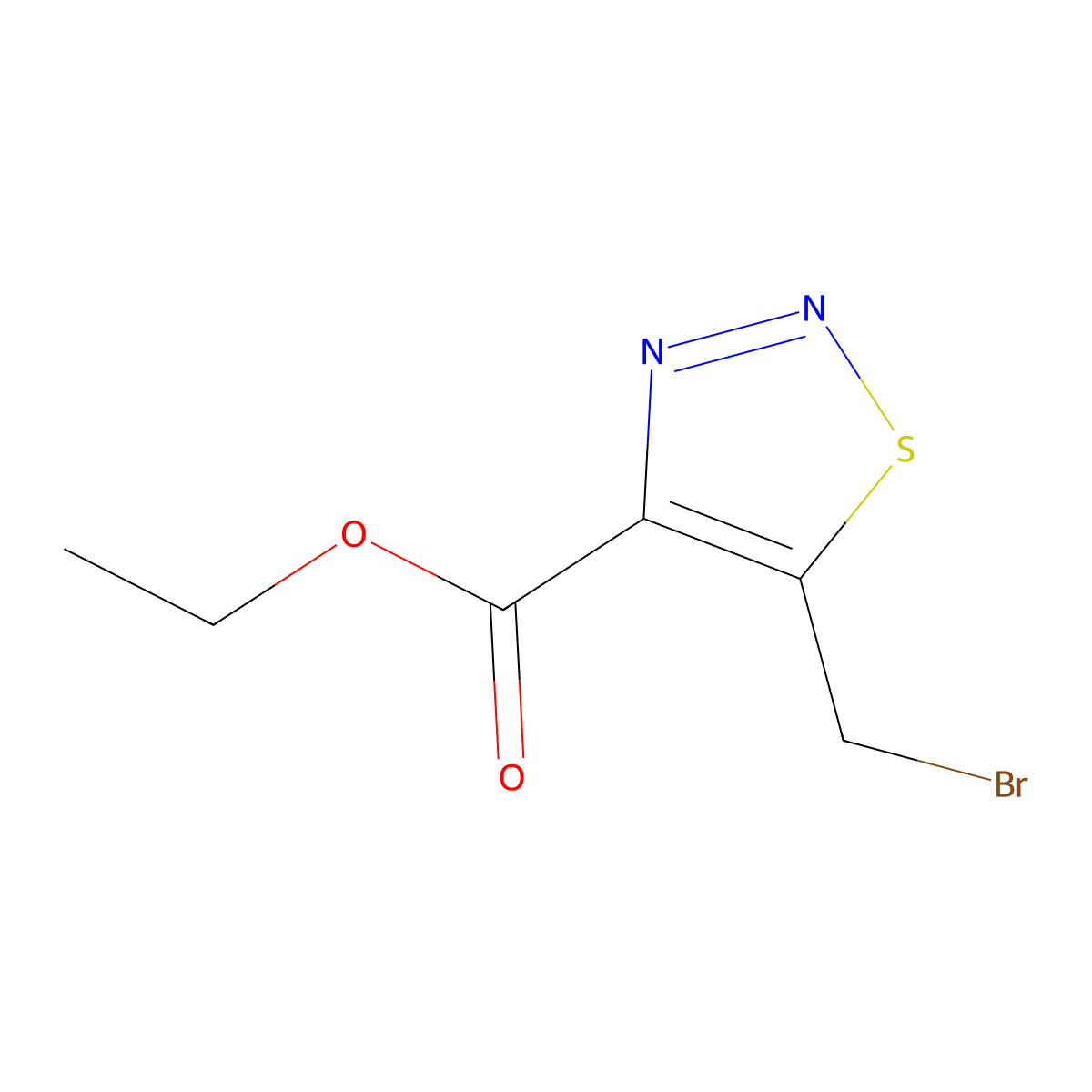 Ethyl 5-(bromomethyl)-1,2,3-thiadiazole-4-carboxylate molecular structure, CAS 80022-72-6