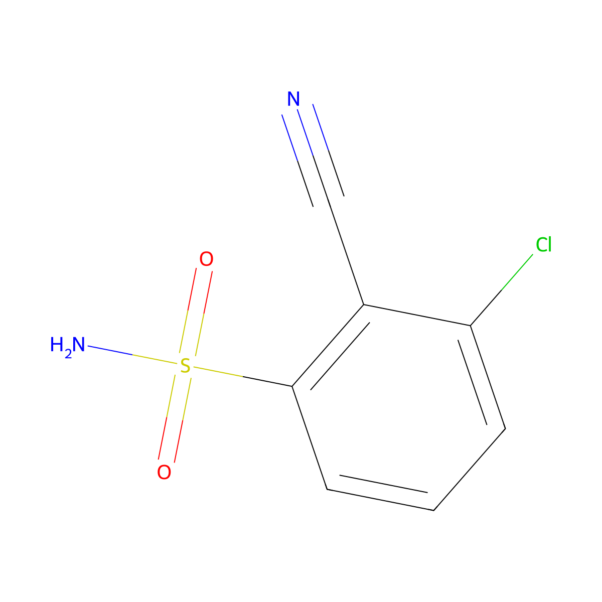 3-Chloro-2-cyanobenzene-1-sulfonamide molecular structure, CAS 80022-91-9