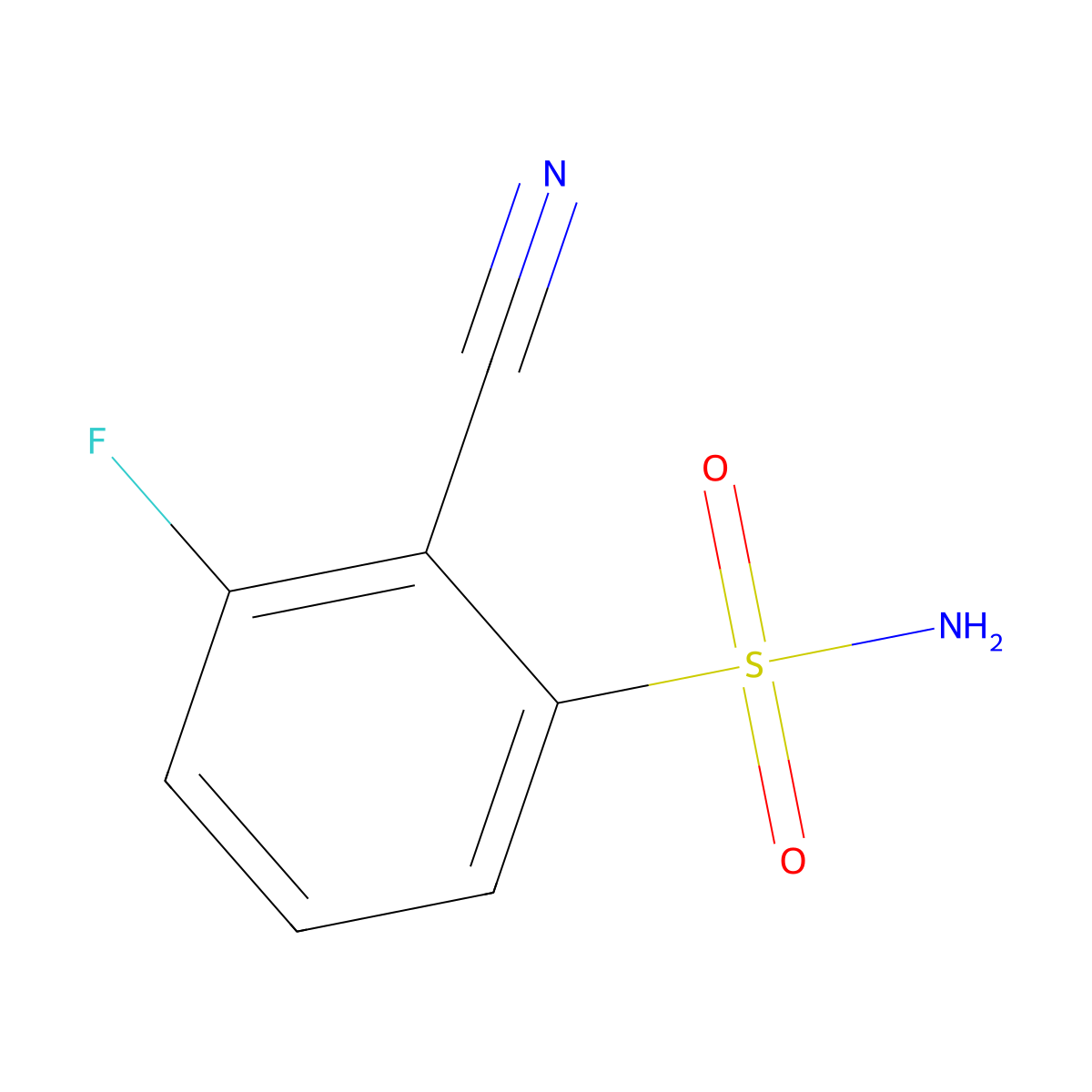2-Cyano-3-fluorobenzene-1-sulfonamide molecular structure, CAS 80022-95-3