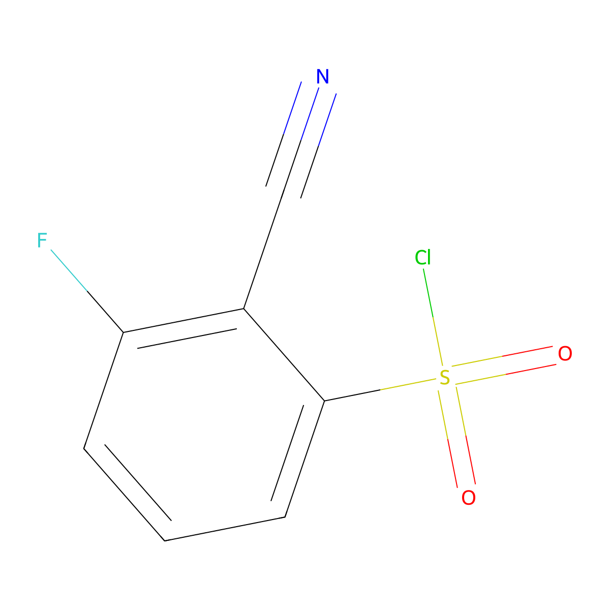 2-Cyano-3-fluorobenzene-1-sulfonyl chloride molecular structure, CAS 80023-23-0