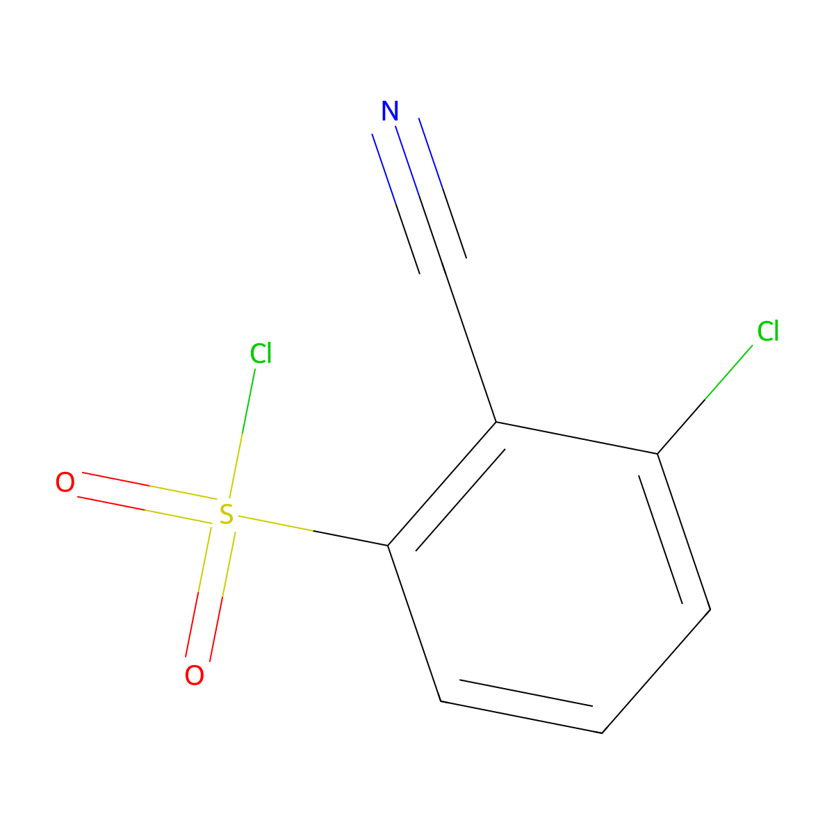 3-Chloro-2-cyanobenzenesulfonyl chloride molecular structure, CAS 80023-25-2