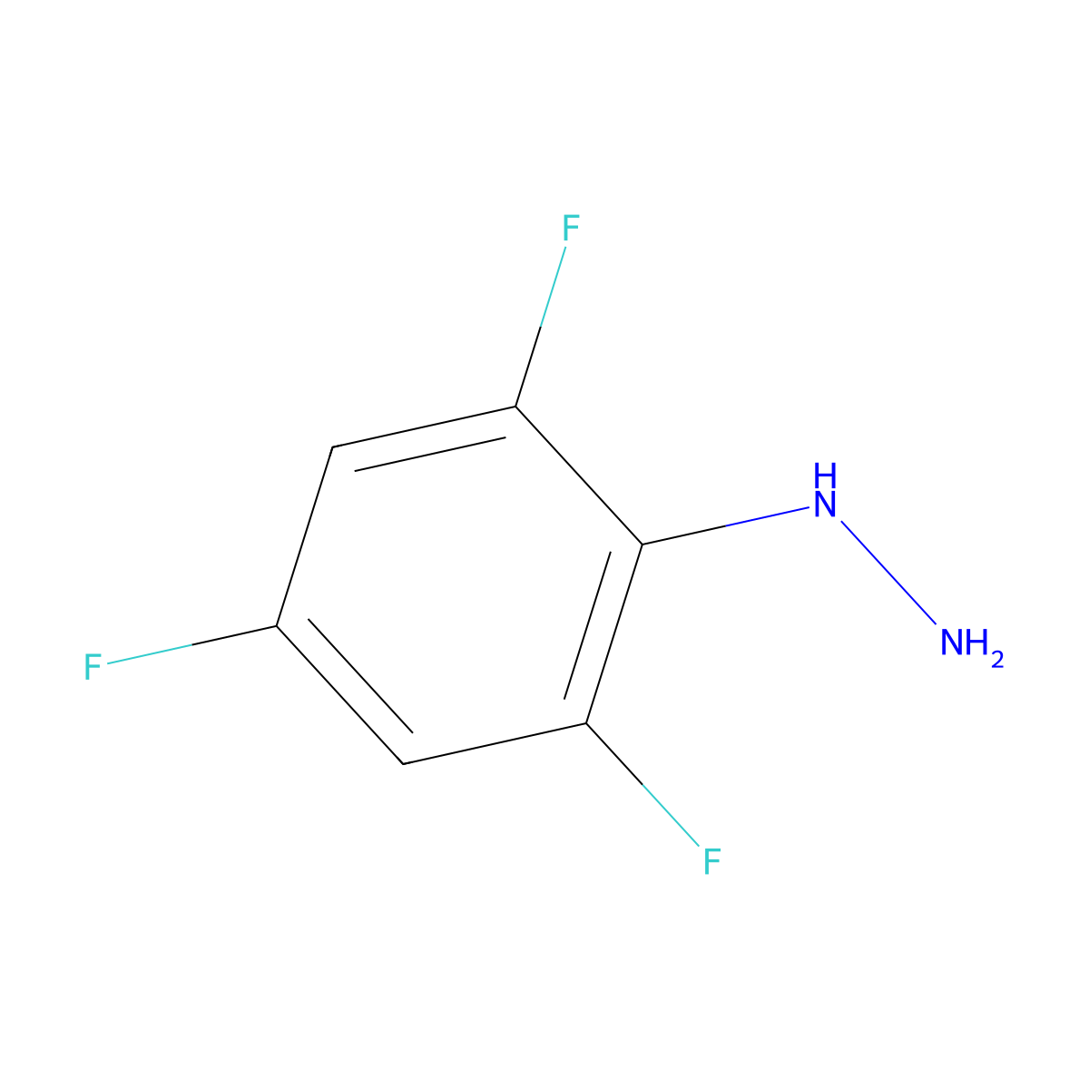 2,4,6-Trifluorophenylhydrazine molecular structure, CAS 80025-72-5