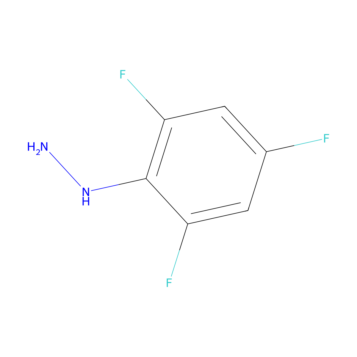 2,4,6-Trifluorophenylhydrazine molecular structure, CAS 80025-72-5