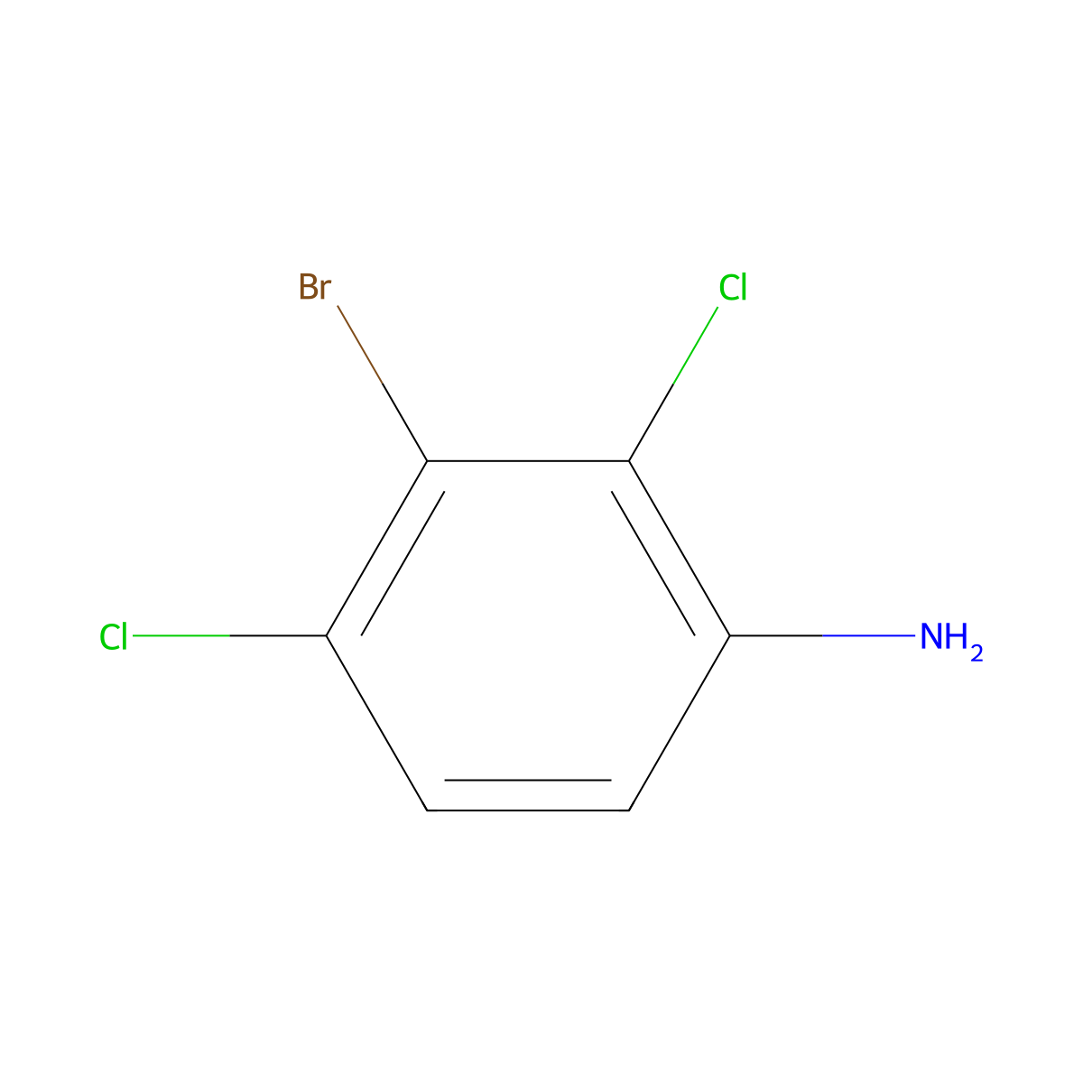 3-Bromo-2,4-dichloroaniline molecular structure, CAS 80026-10-4