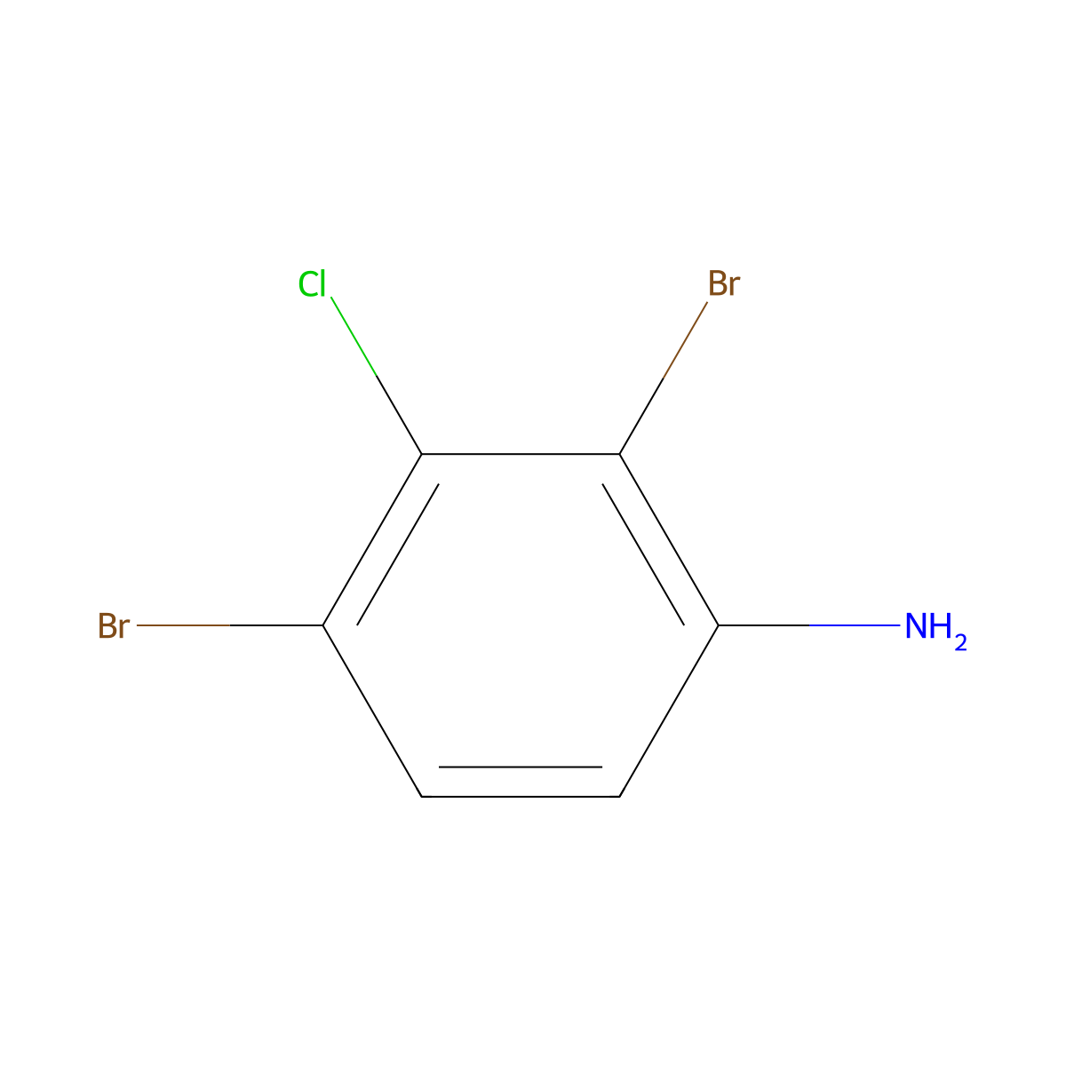 2,4-Dibromo-3-chloroaniline molecular structure, CAS 80026-15-9