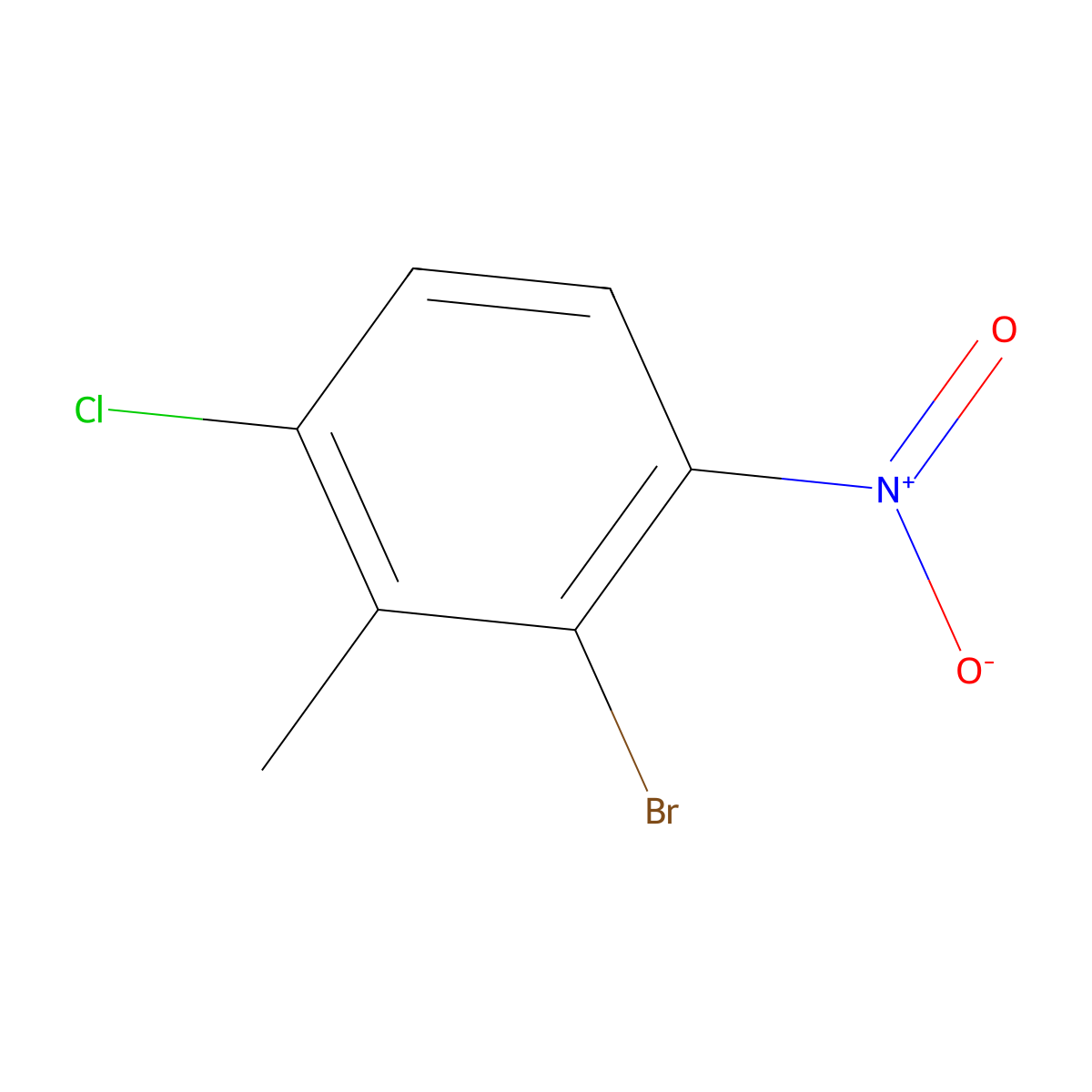 2-Bromo-4-chloro-3-methyl-1-nitrobenzene molecular structure, CAS 80026-21-7