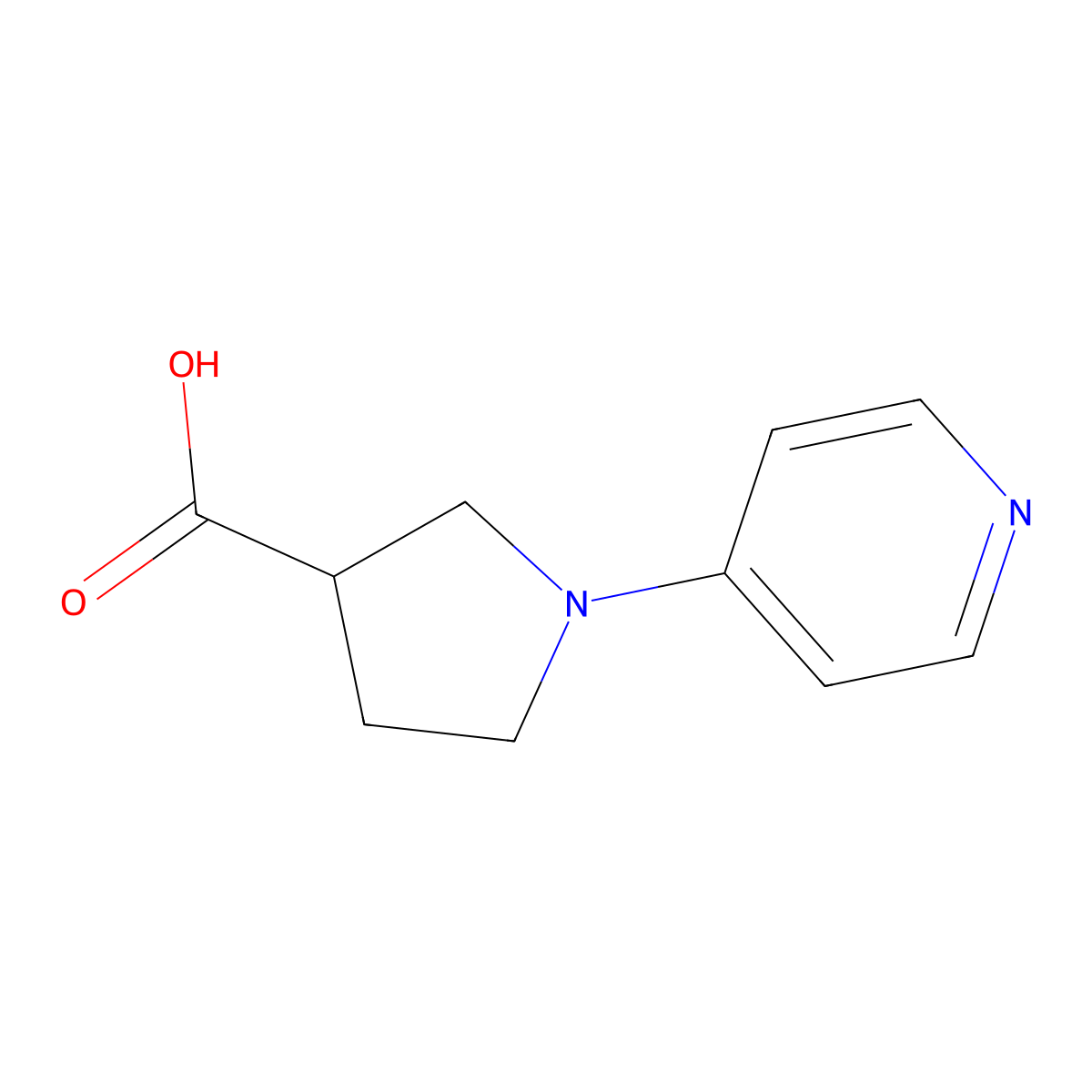 1-(Pyridin-4-yl)pyrrolidine-3-carboxylic acid molecular structure, CAS 80028-26-8