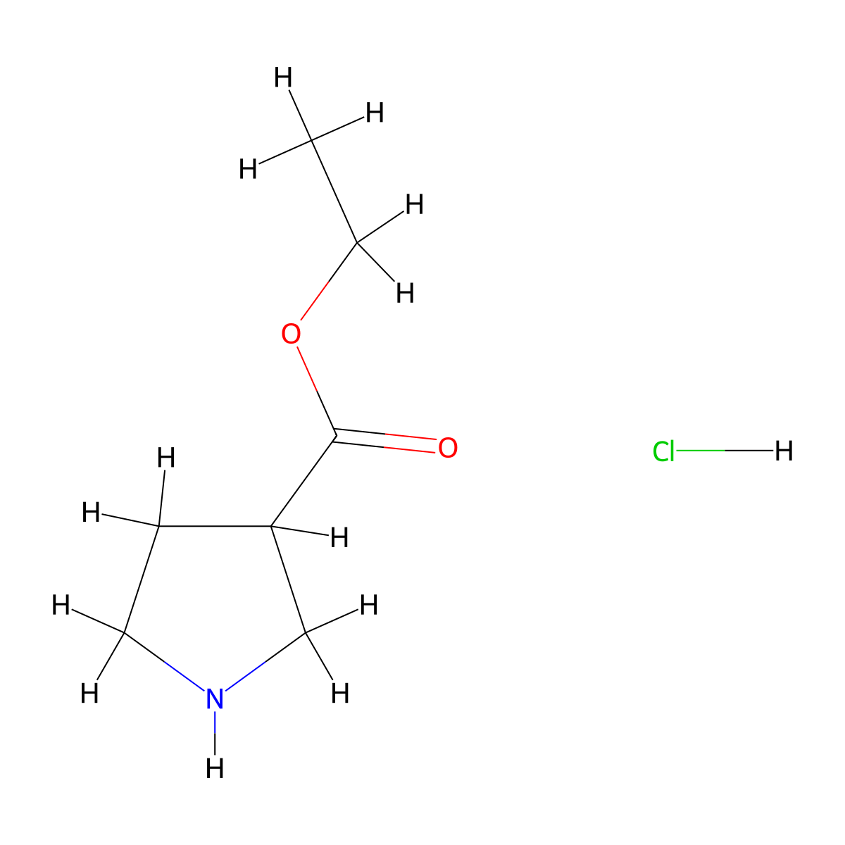 Ethyl pyrrolidine-3-carboxylate hydrochloride molecular structure, CAS 80028-44-0