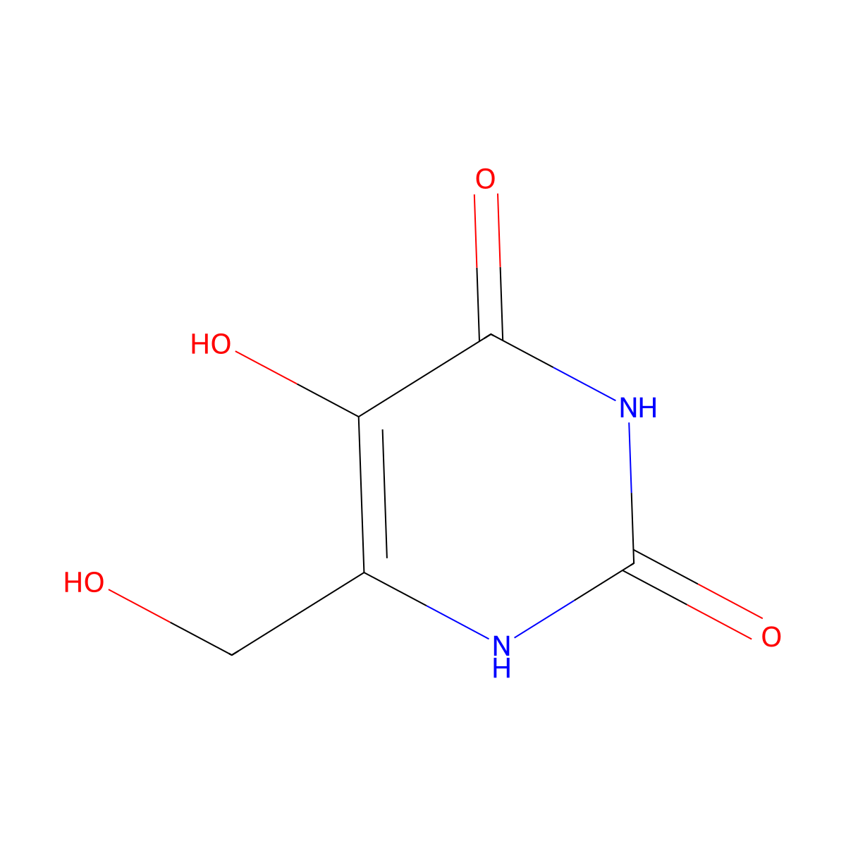 6-(Hydroxymethyl)-5-hydroxyuracil molecular structure, CAS 80029-06-7