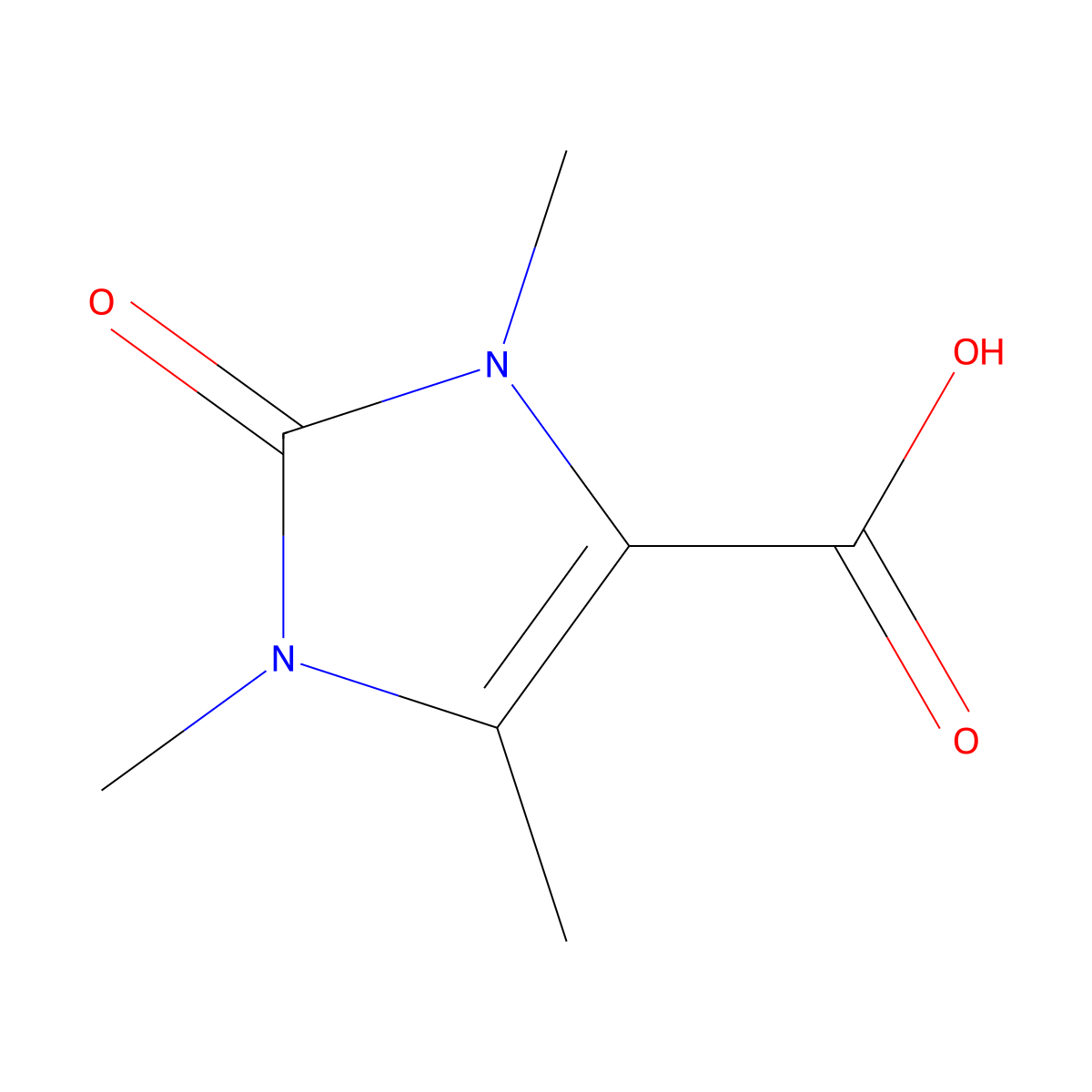 1,3,5-trimethyl-2-oxo-2,3-dihydro-1H-imidazole-4-carboxylic acid molecular structure, CAS 80029-14-7