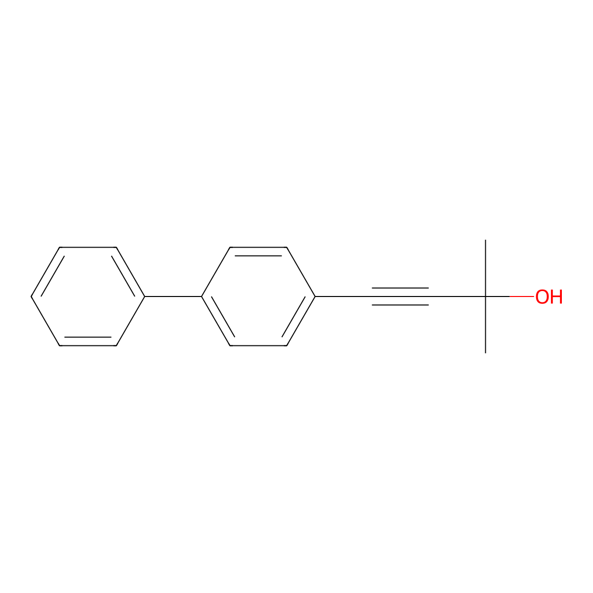 4-Biphenyl-4-yl-2-methyl-but-3-yn-2-ol molecular structure, CAS 80033-02-9