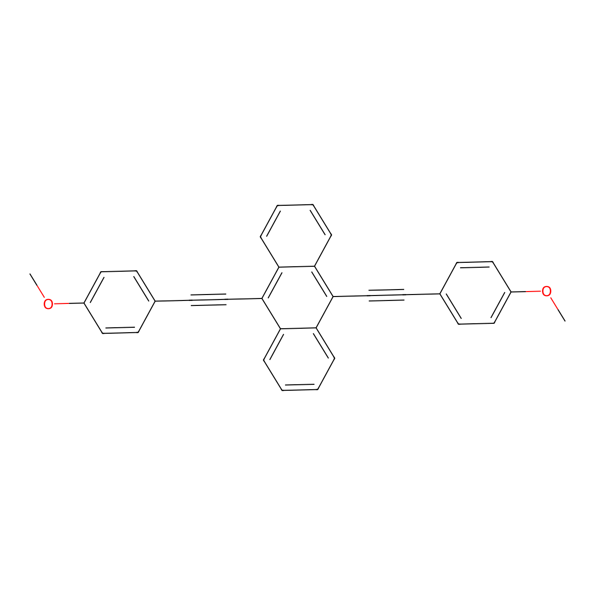 9,10-Bis(4-methoxyphenylethynyl)anthracene molecular structure, CAS 80034-27-1