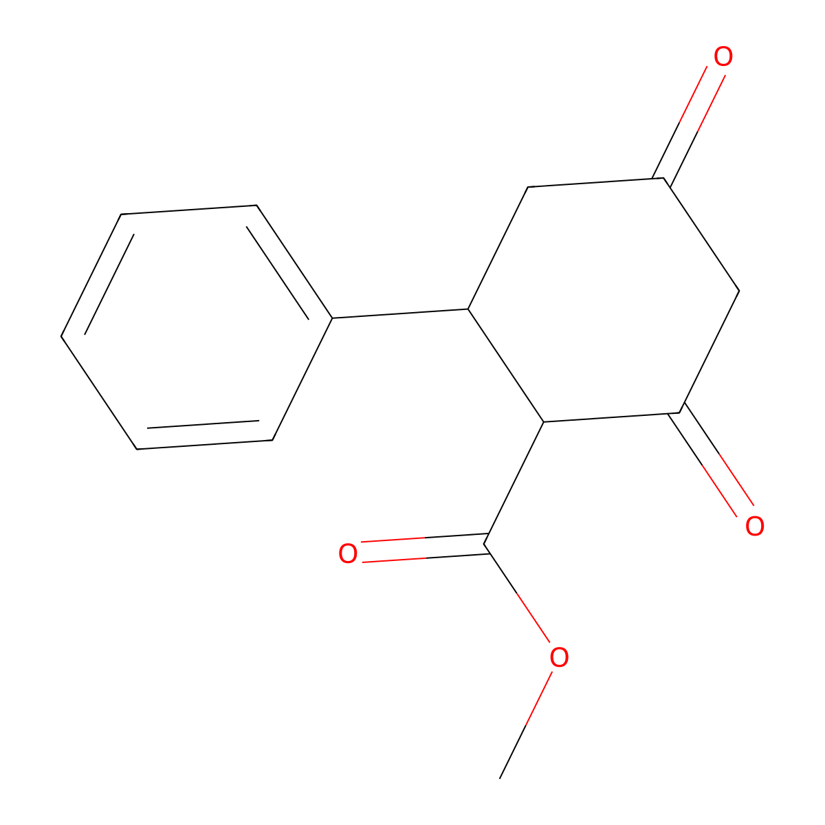 Methyl 2,4-dioxo-6-phenylcyclohexanecarboxylate molecular structure, CAS 80035-52-5