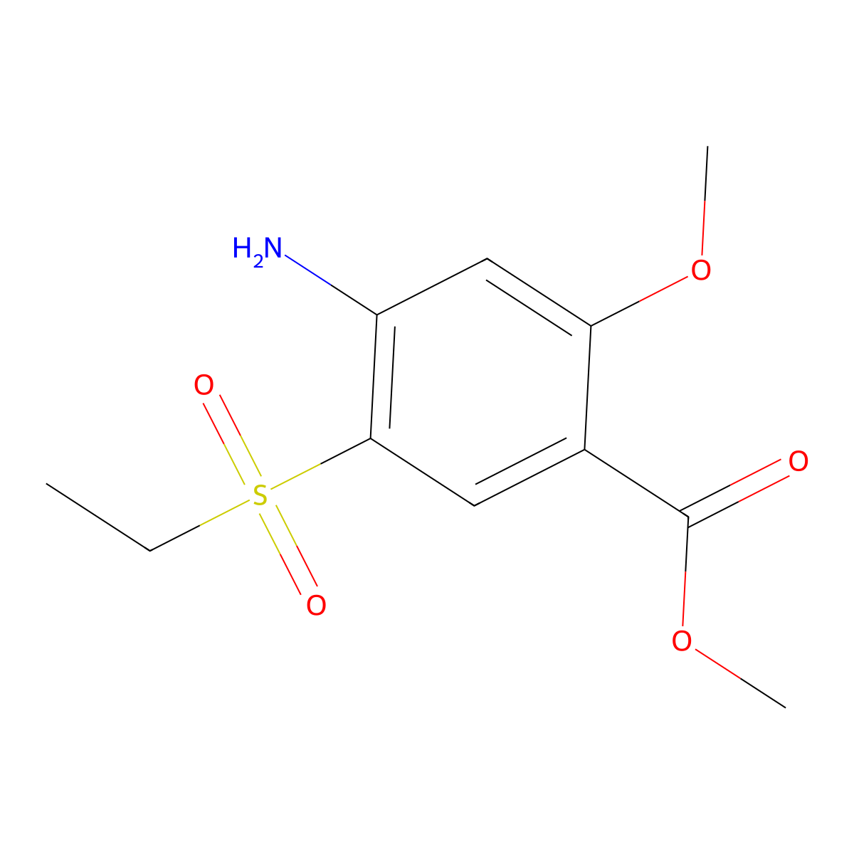 Methyl 4-amino-5-ethylsulfonyl-2-methoxybenzoate molecular structure, CAS 80036-89-1