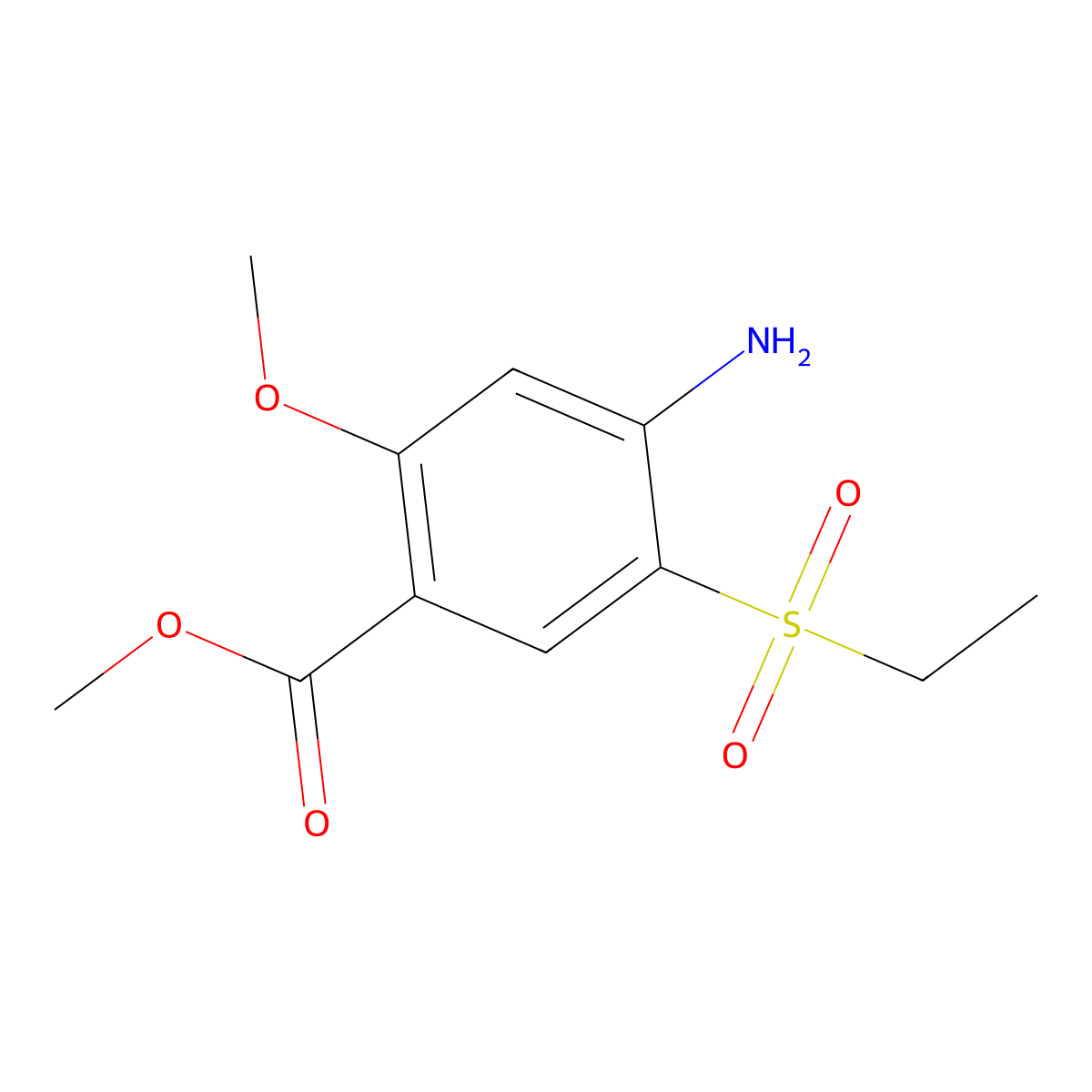 Methyl 4-amino-5-ethylsulfonyl-2-methoxybenzoate molecular structure, CAS 80036-89-1