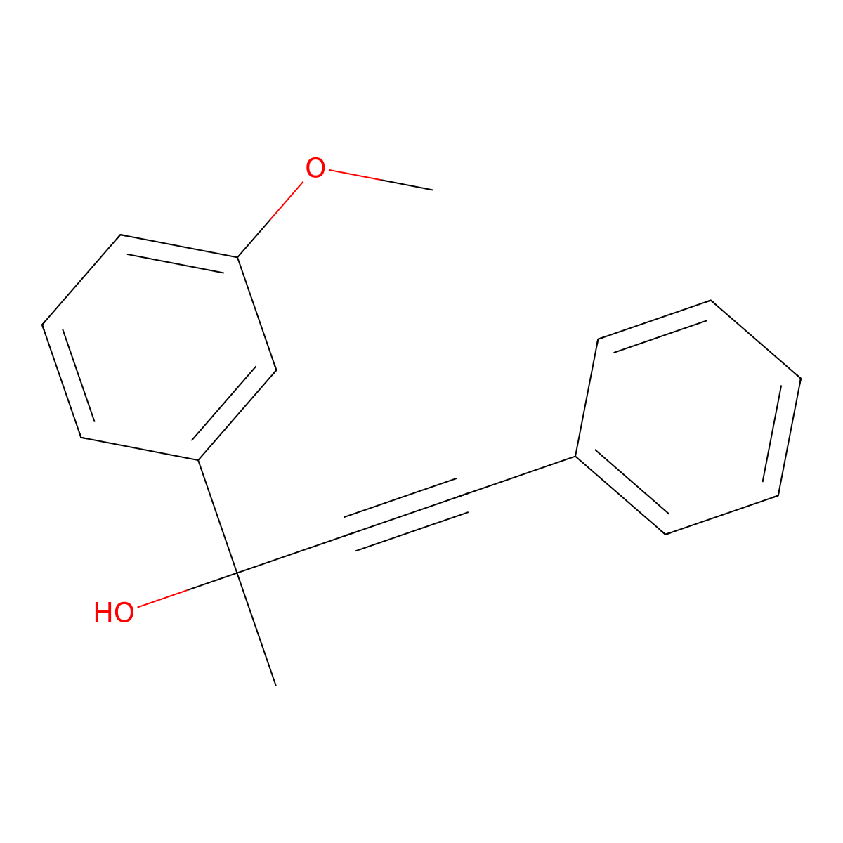 3-Methoxy-alpha-methyl-alpha-(2-phenylethynyl)benzenemethanol molecular structure, CAS 800369-07-7