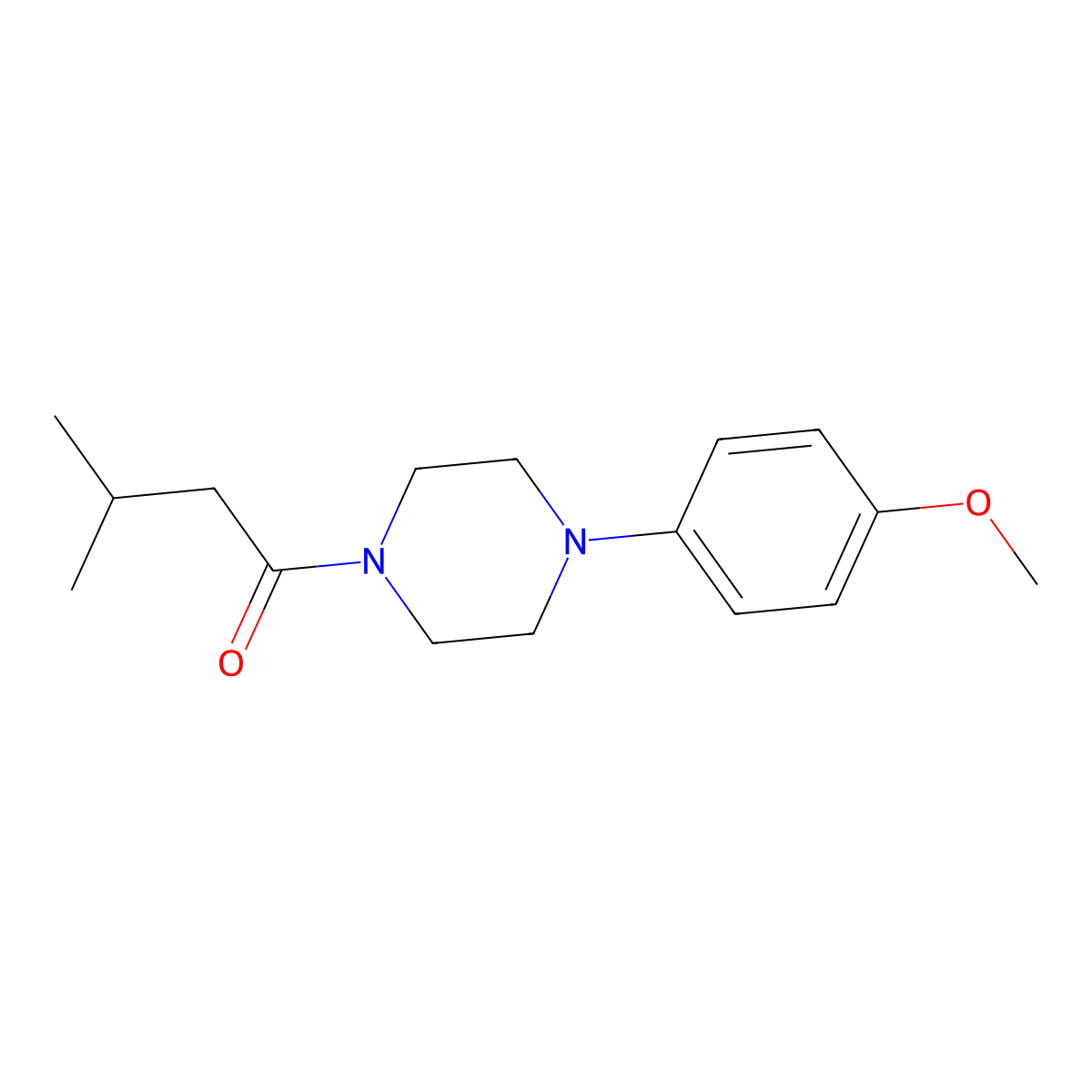 1-(4-Methoxyphenyl)-4-(3-methylbutanoyl)piperazine molecular structure, CAS 800371-38-4