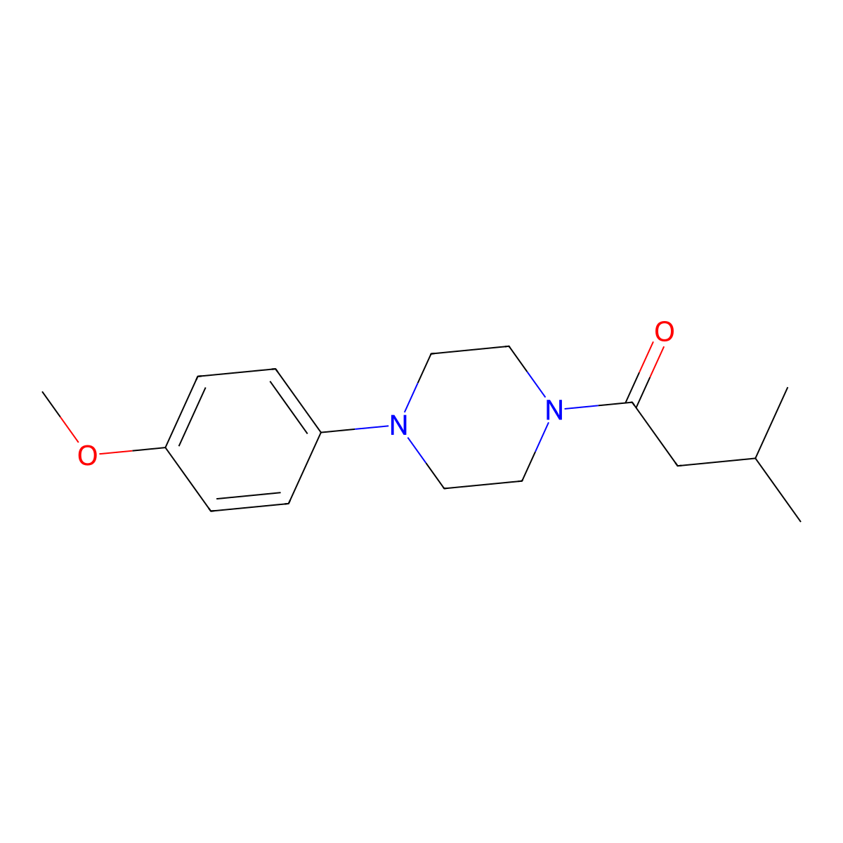 1-(4-Methoxyphenyl)-4-(3-methylbutanoyl)piperazine molecular structure, CAS 800371-38-4
