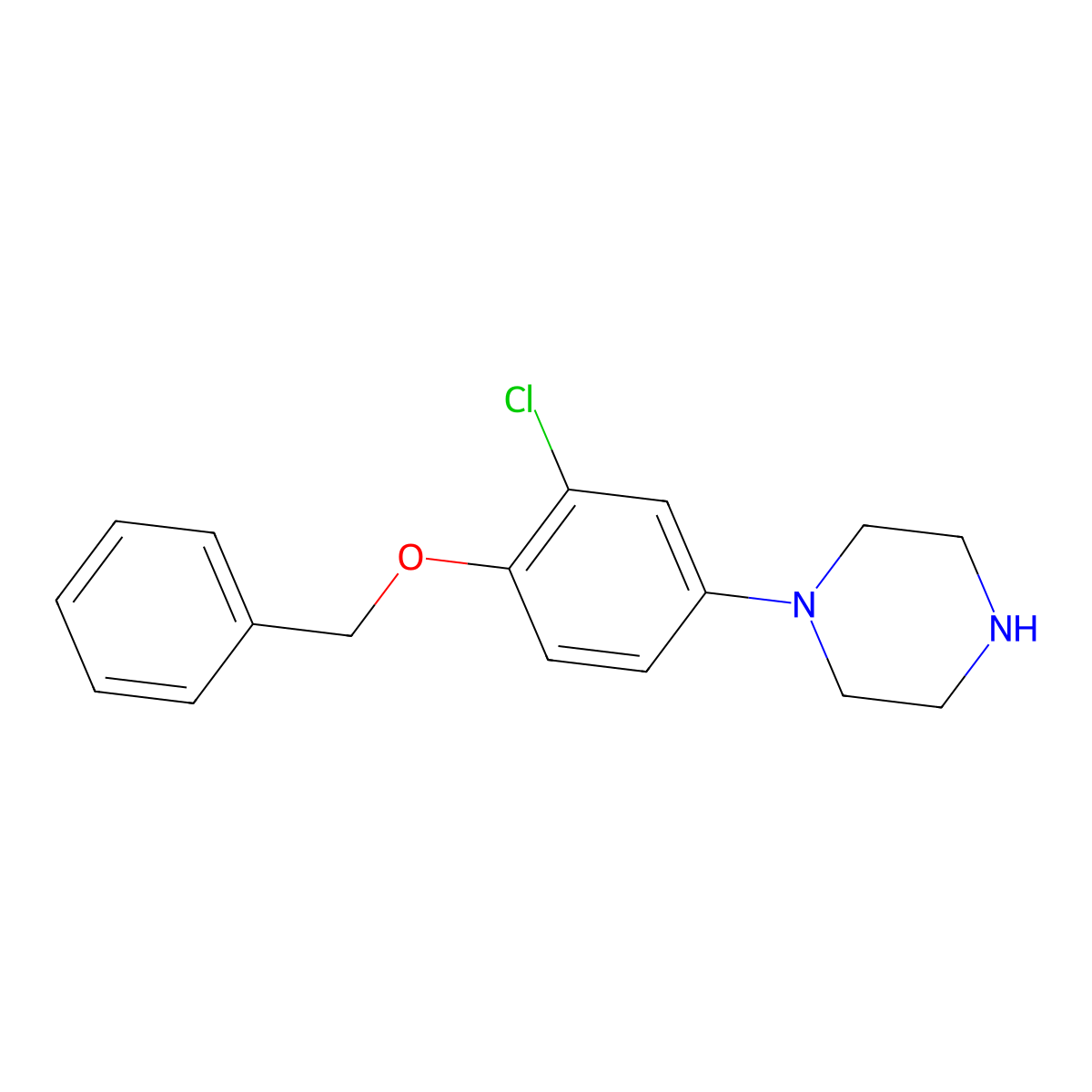 1-(4-Benzyloxy-3-chlorophenyl)piperazine molecular structure, CAS 800371-67-9