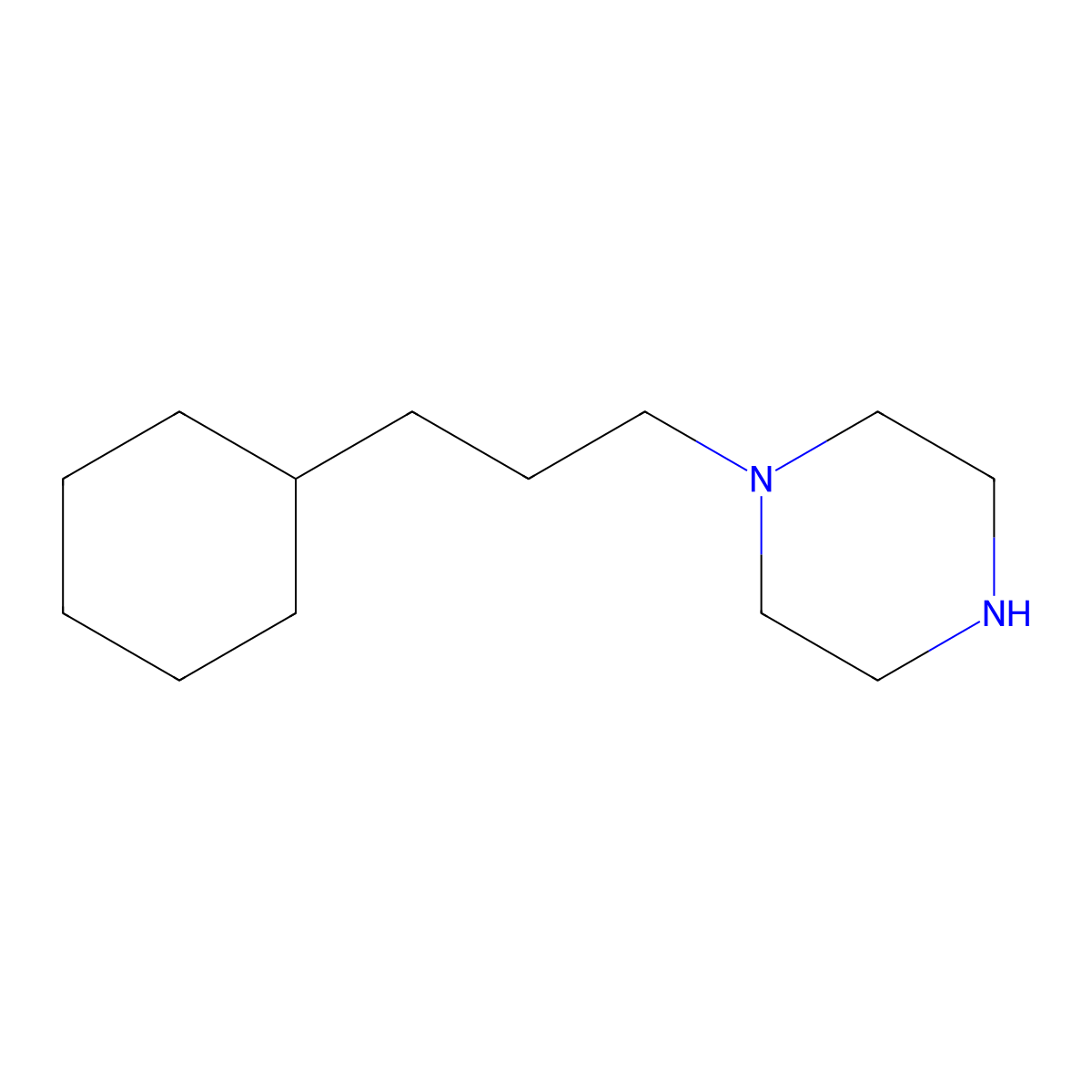 1-(3-Cyclohexylpropyl)piperazine molecular structure, CAS 800372-97-8